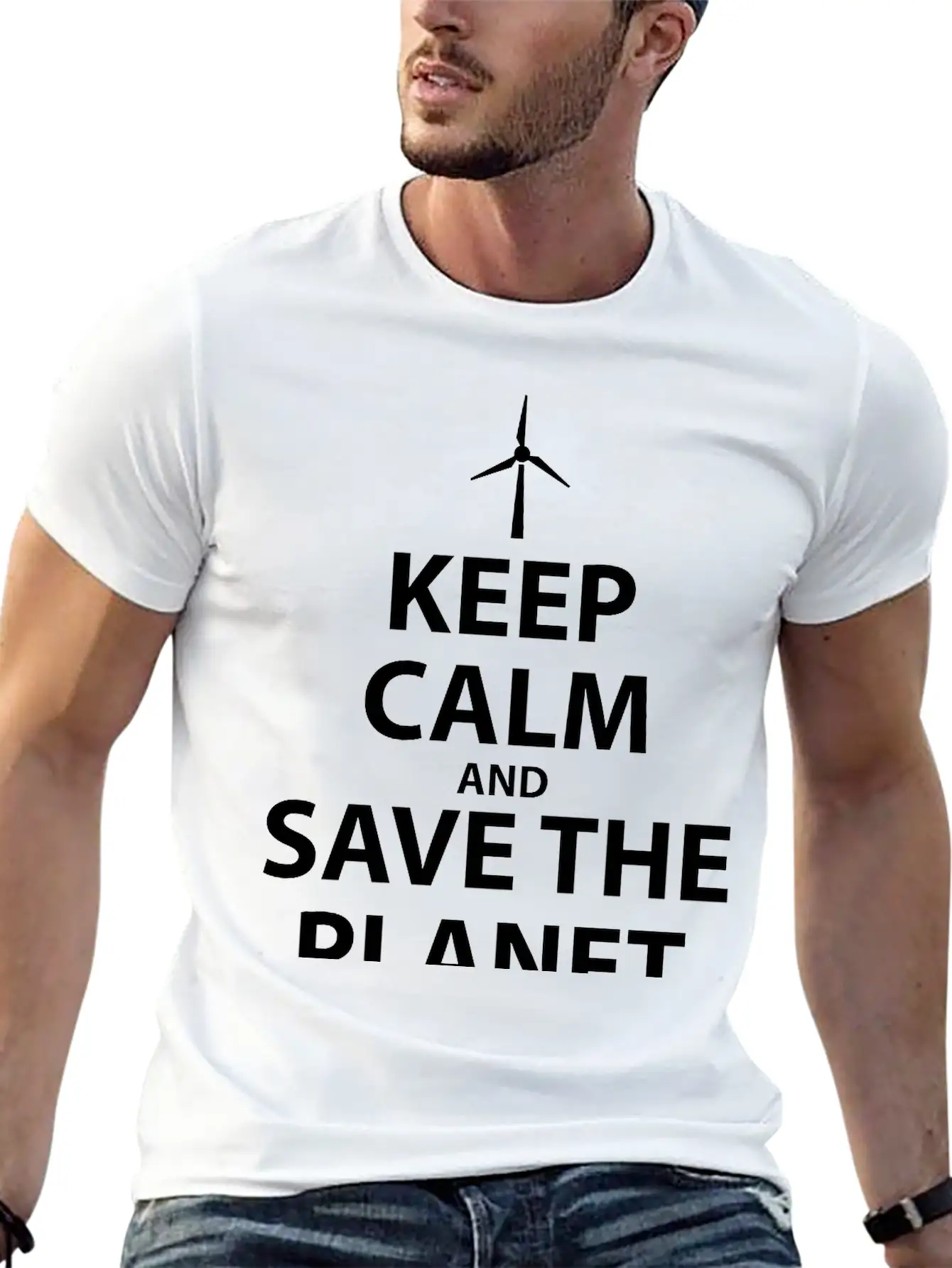 Keep Calm And Save The Planet Unisex Casual T-Shirt – Clean Design For Daily Comfort