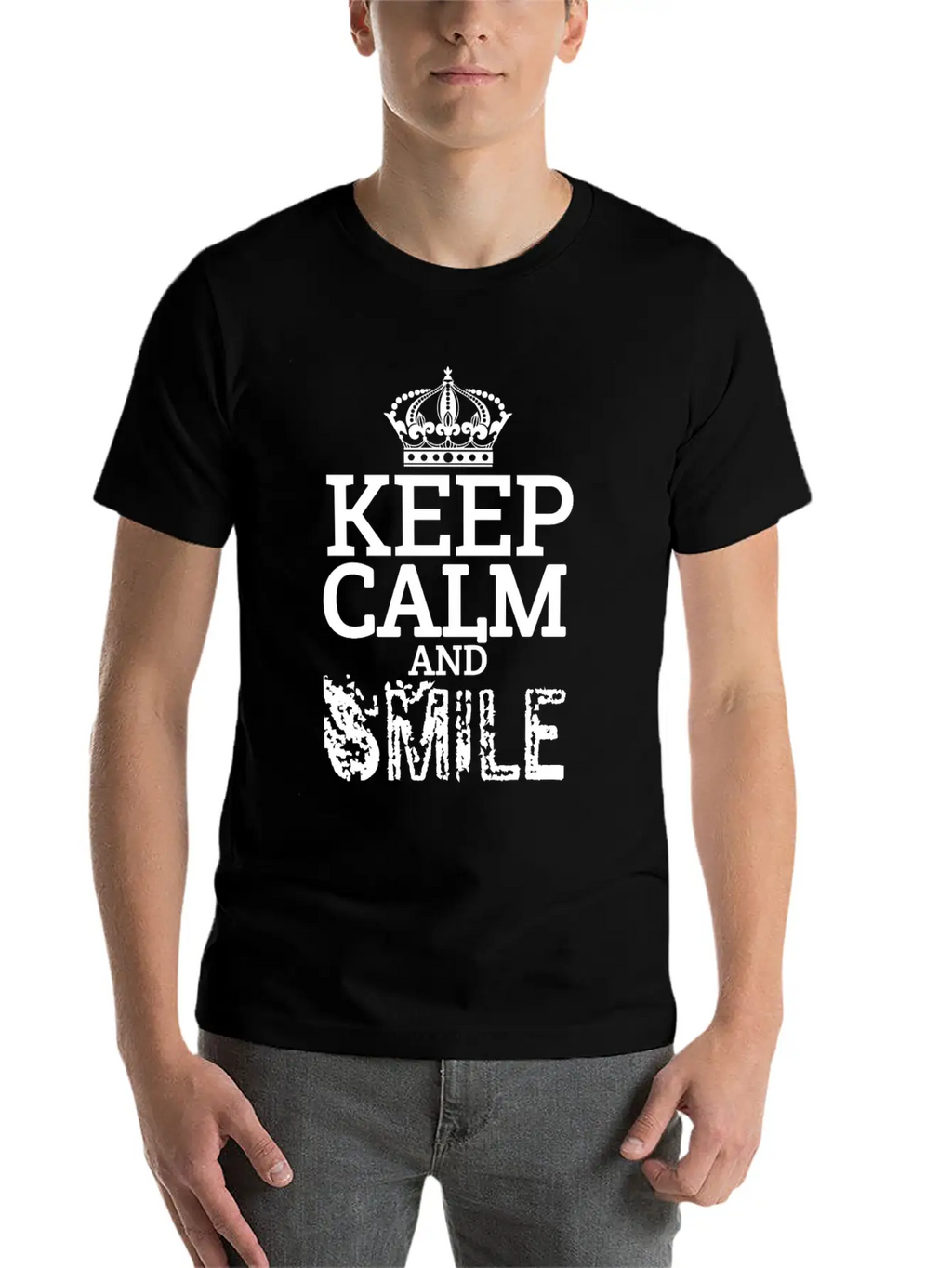 Keep Calm And Smile Unisex Casual T-Shirt – Clean Design For Daily Comfort