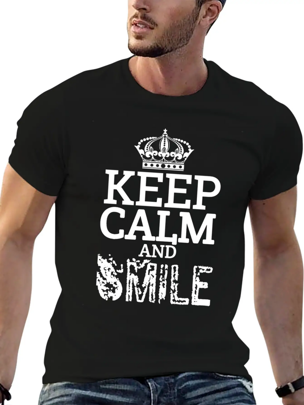 Keep Calm And Smile Unisex Casual T-Shirt – Clean Design For Daily Comfort