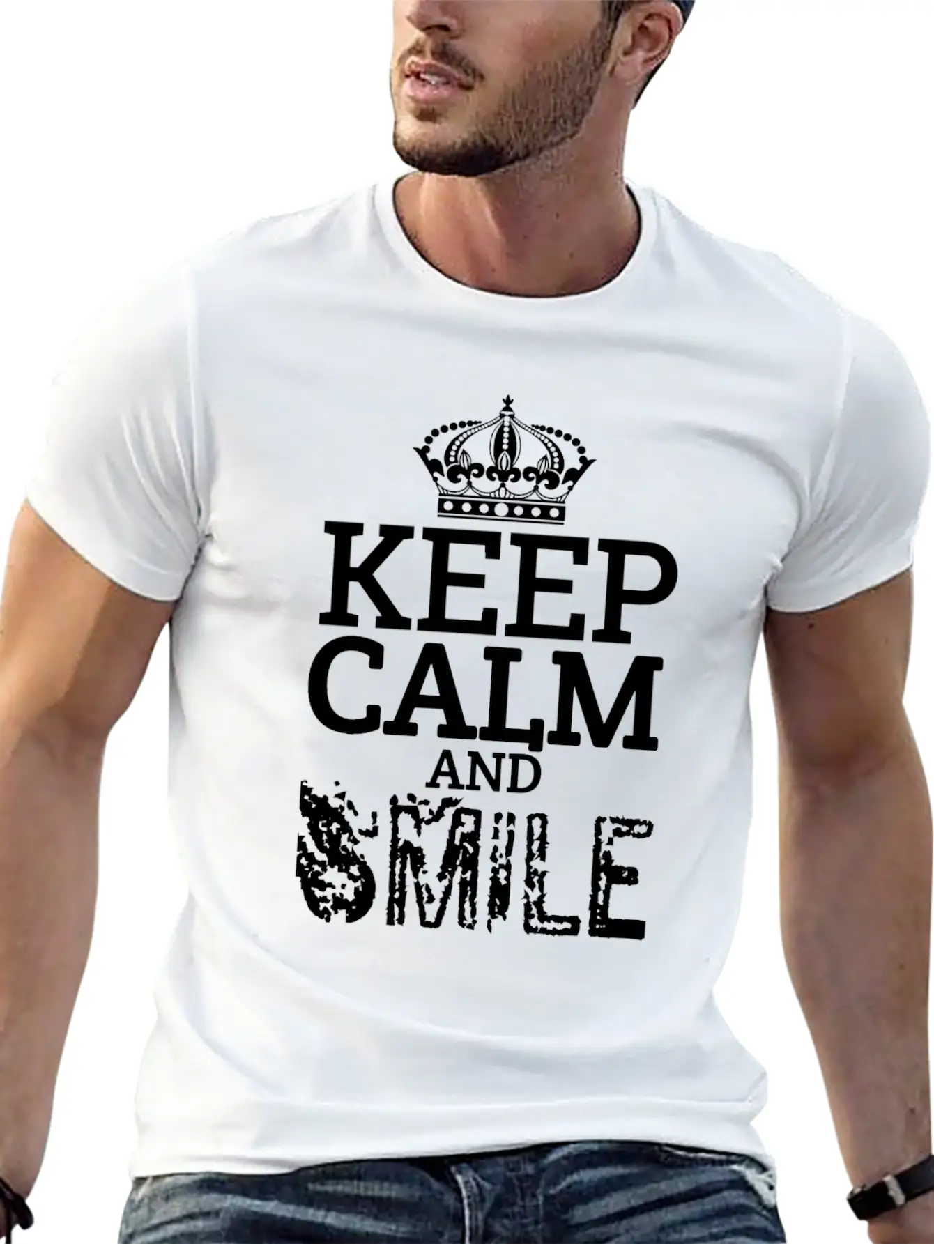 Keep Calm And Smile Unisex Casual T-Shirt – Clean Design For Daily Comfort