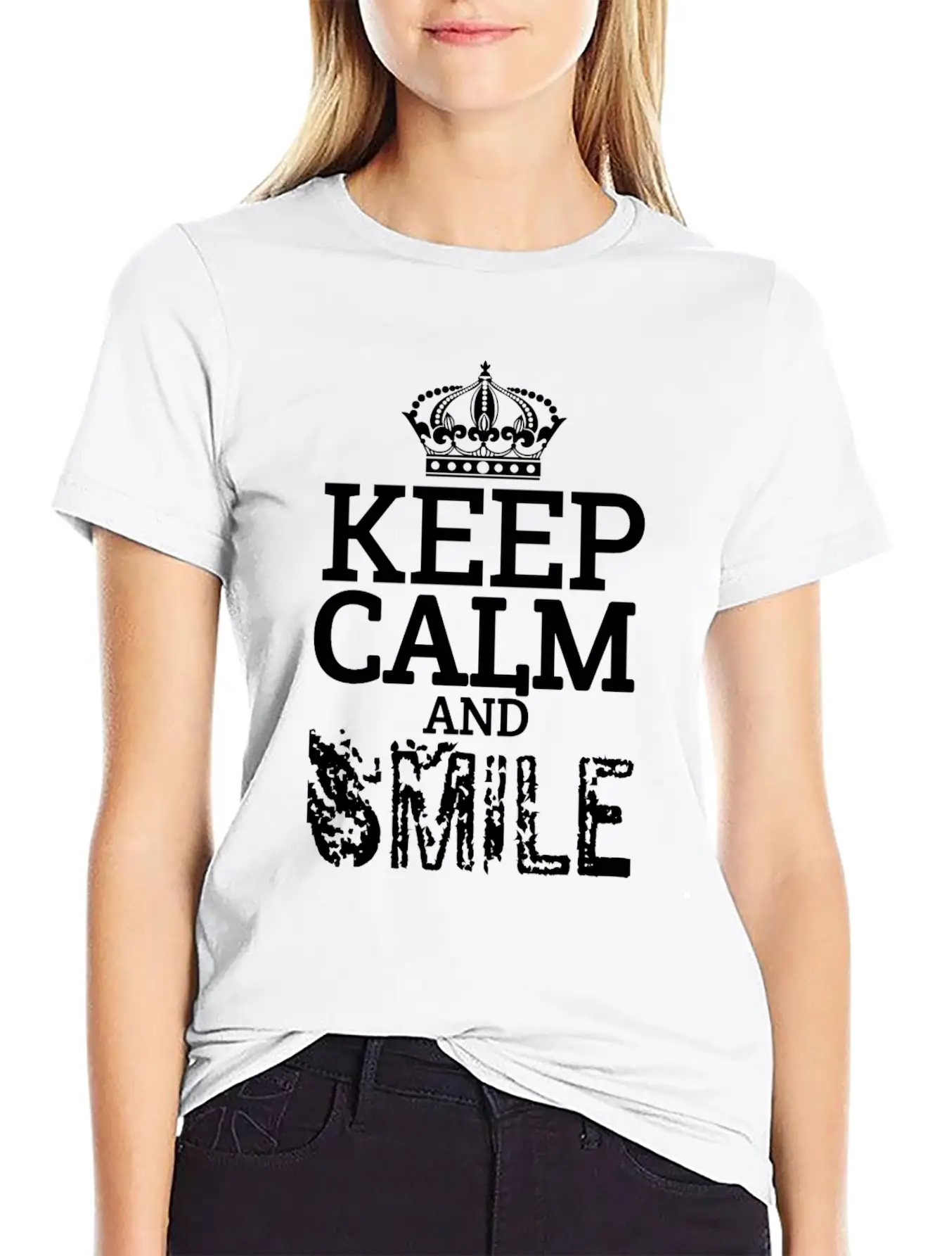 Keep Calm And Smile Unisex Casual T-Shirt – Clean Design For Daily Comfort