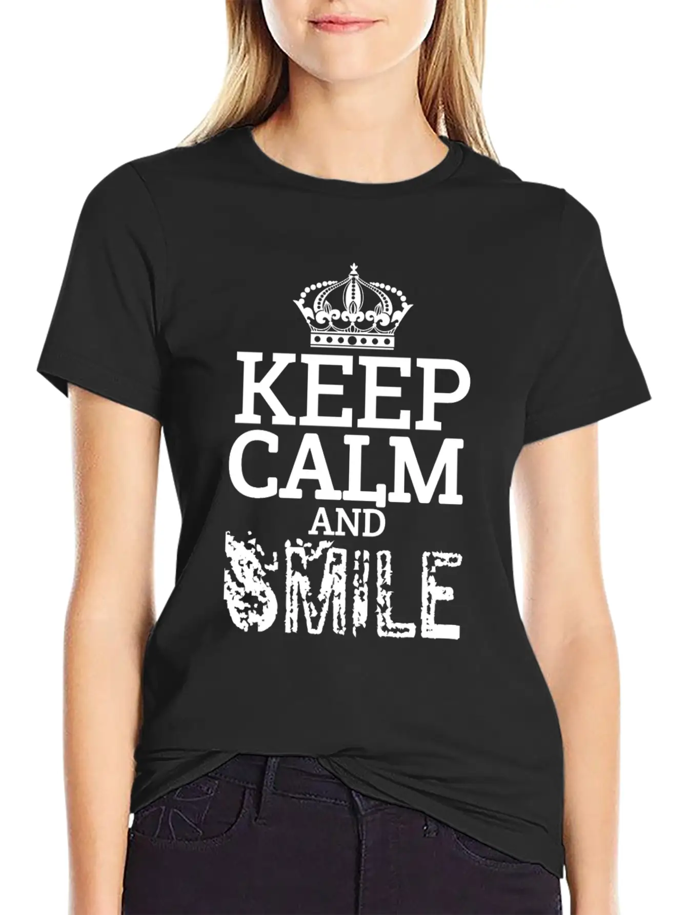 Keep Calm And Smile Unisex Casual T-Shirt – Clean Design For Daily Comfort