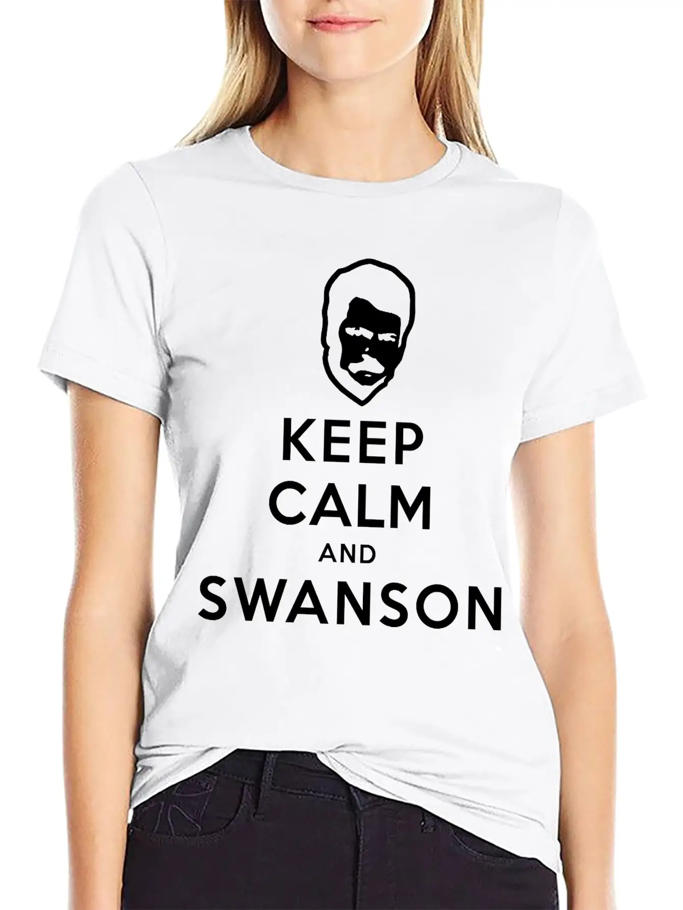 Keep Calm And Swanson Men's Humor Essential Cotton Tee For Daily Outfits – Unisex Style