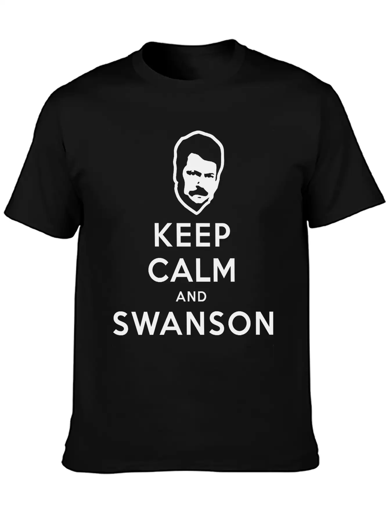 Keep Calm And Swanson Men's Humor Essential Cotton Tee For Daily Outfits – Unisex Style