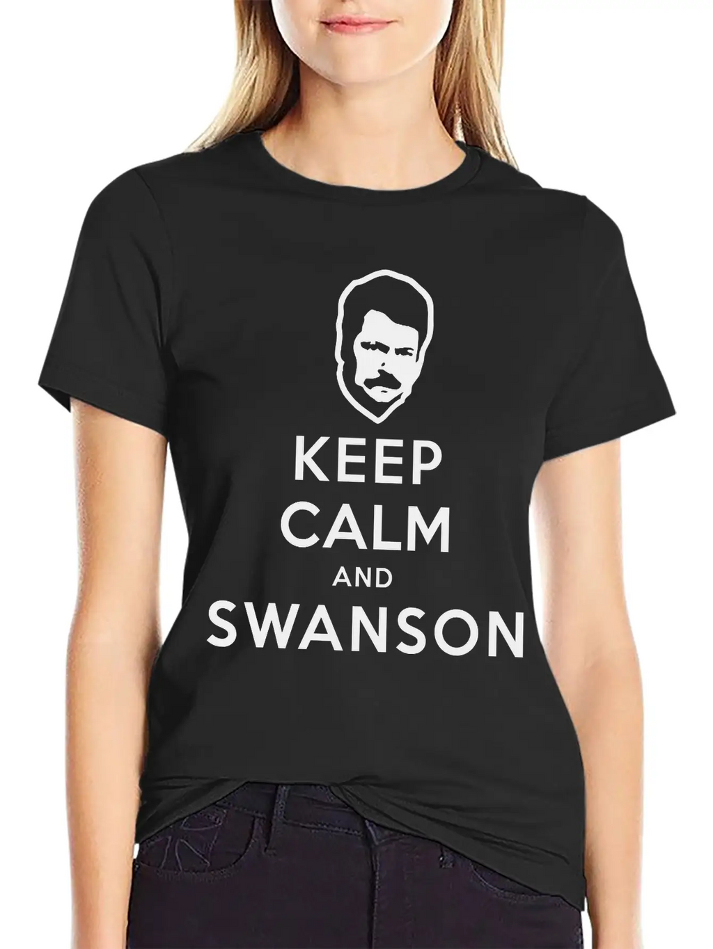 Keep Calm And Swanson Men's Humor Essential Cotton Tee For Daily Outfits – Unisex Style