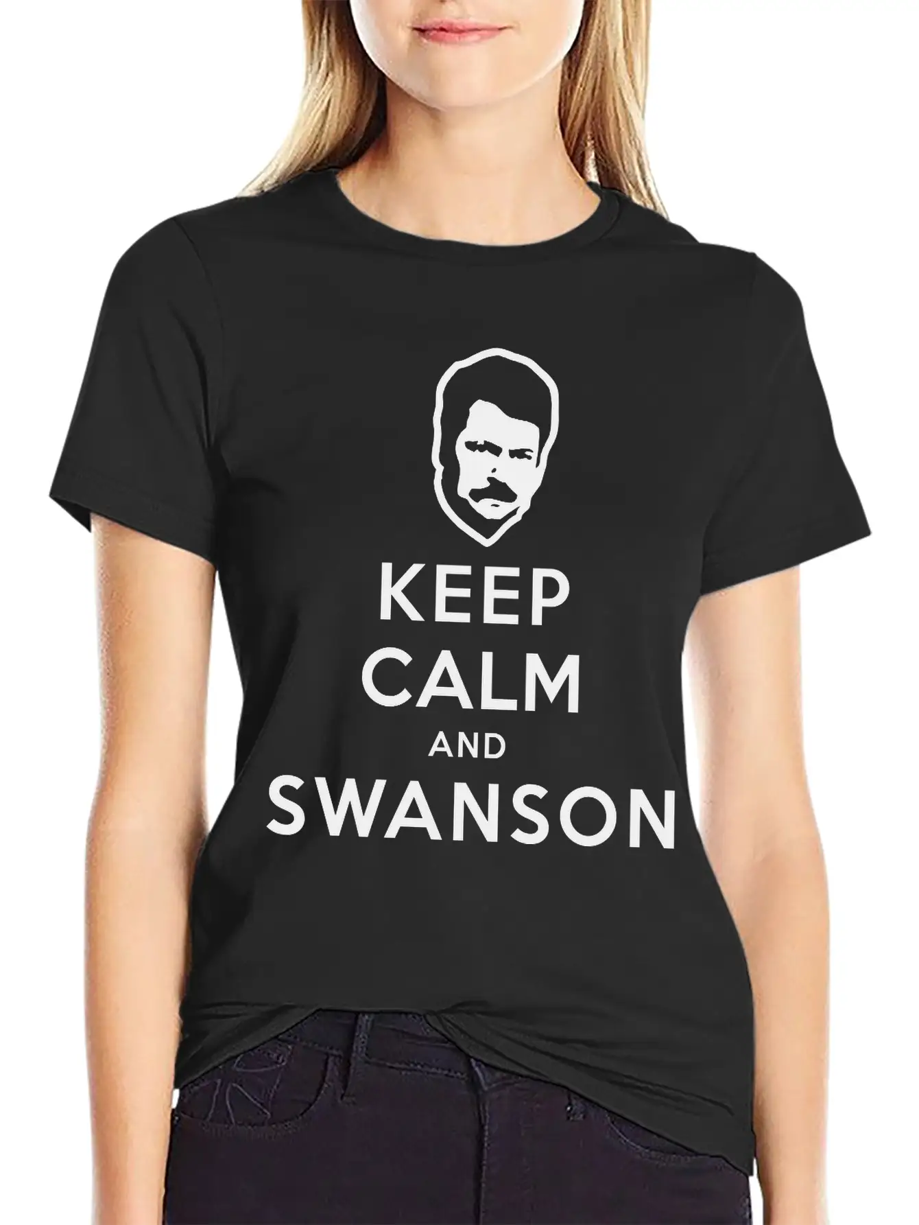 Keep Calm And Swanson Men's Humor Essential Cotton Tee For Daily Outfits – Unisex Style