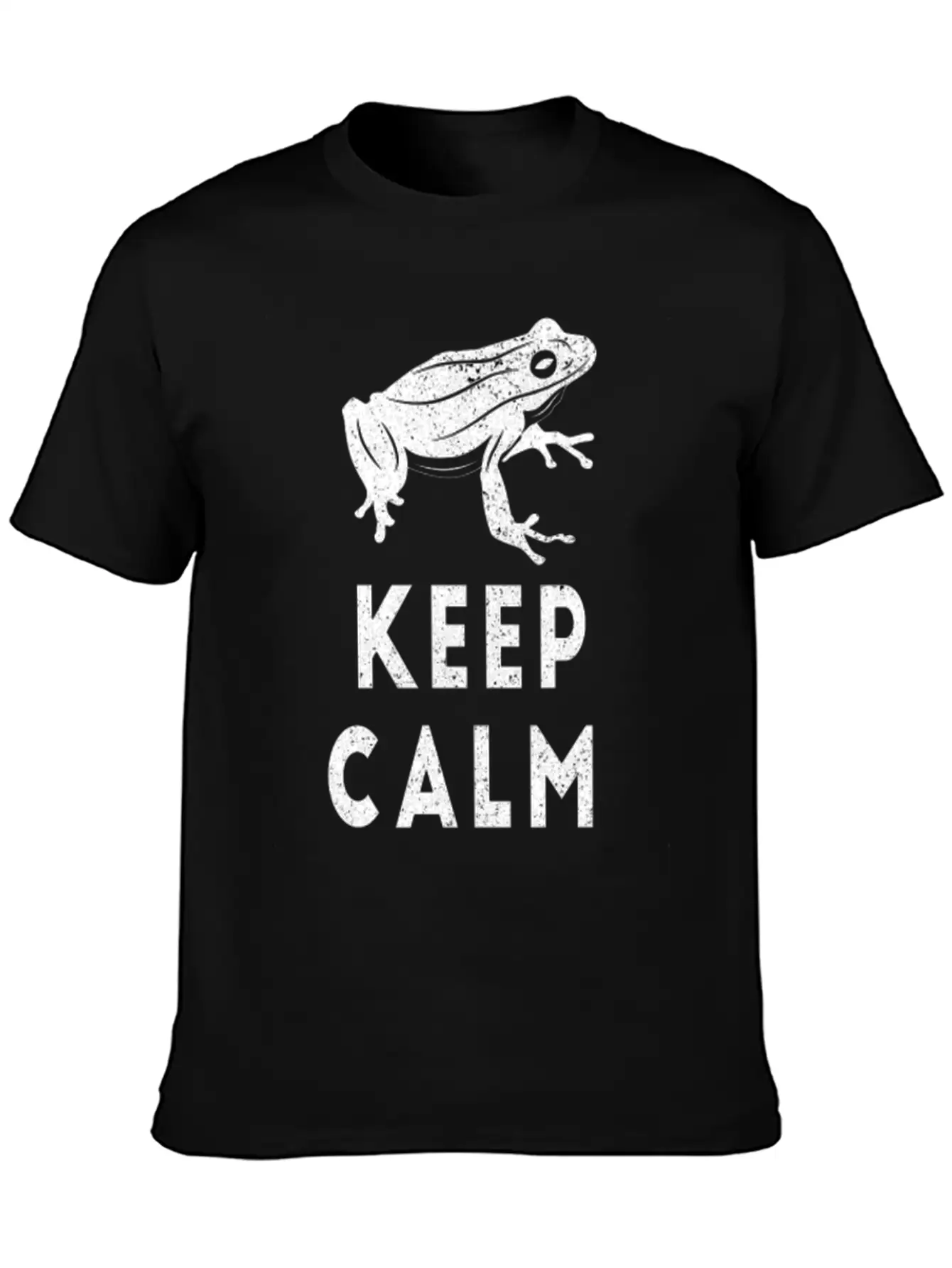 Keep Calm Frog Design Unisex Short Sleeve Soft Cotton T-Shirt – Casual Everyday Wear