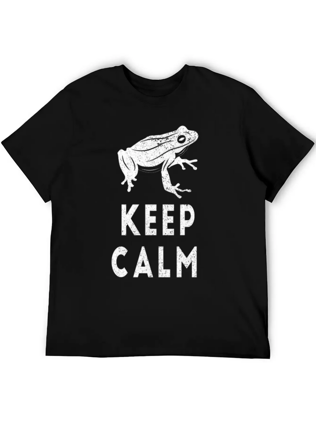 Keep Calm Frog Design Unisex Short Sleeve Soft Cotton T-Shirt – Casual Everyday Wear