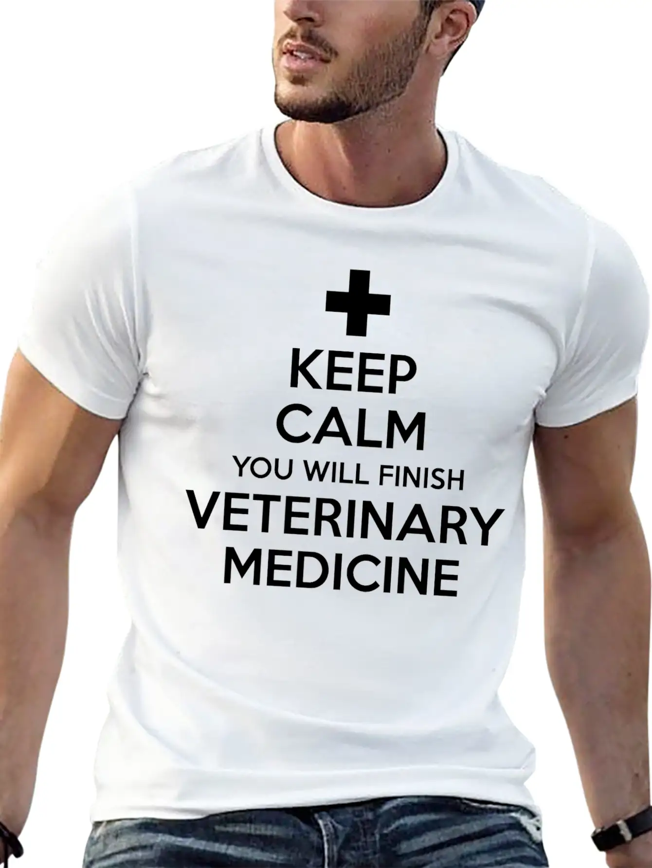 Keep Calm You Will Finish Veterinary Medicine Essential Cotton Tee For Daily Outfits – Unisex Style