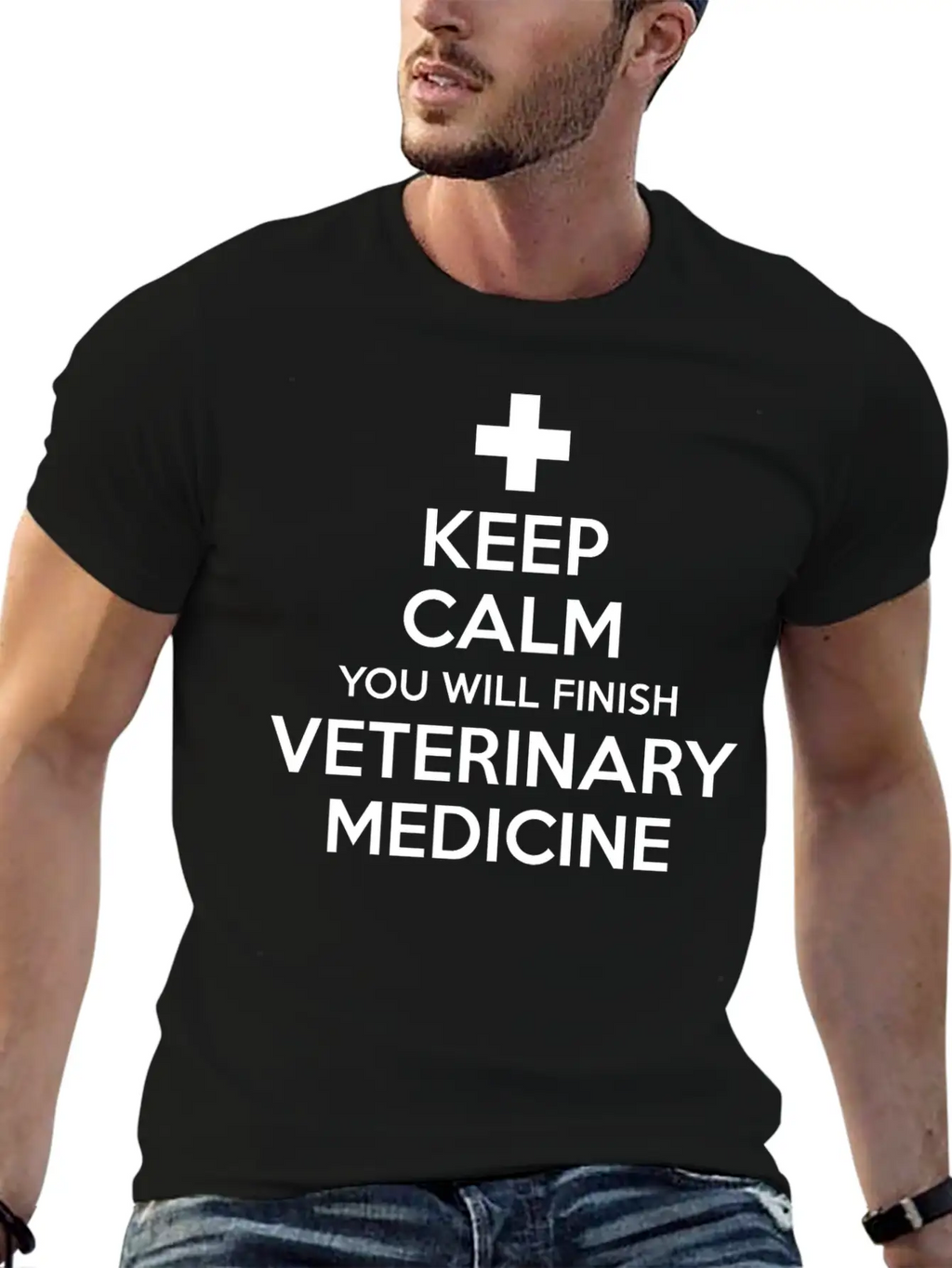 Keep Calm You Will Finish Veterinary Medicine Essential Cotton Tee For Daily Outfits – Unisex Style