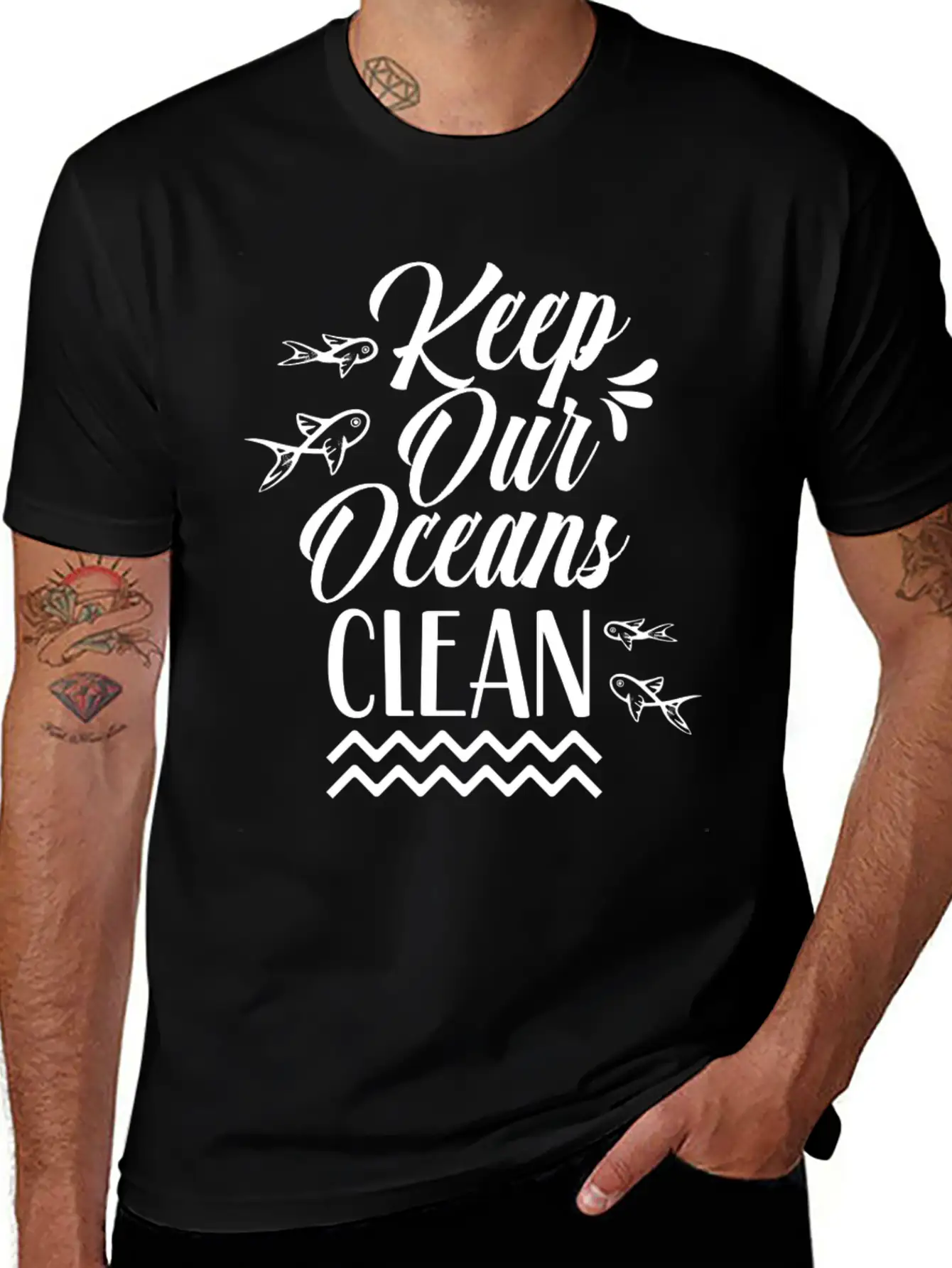Keep Our Oceans Clean Save Sea Ocean Protection Unisex Casual T-Shirt – Clean Design For Daily Comfort