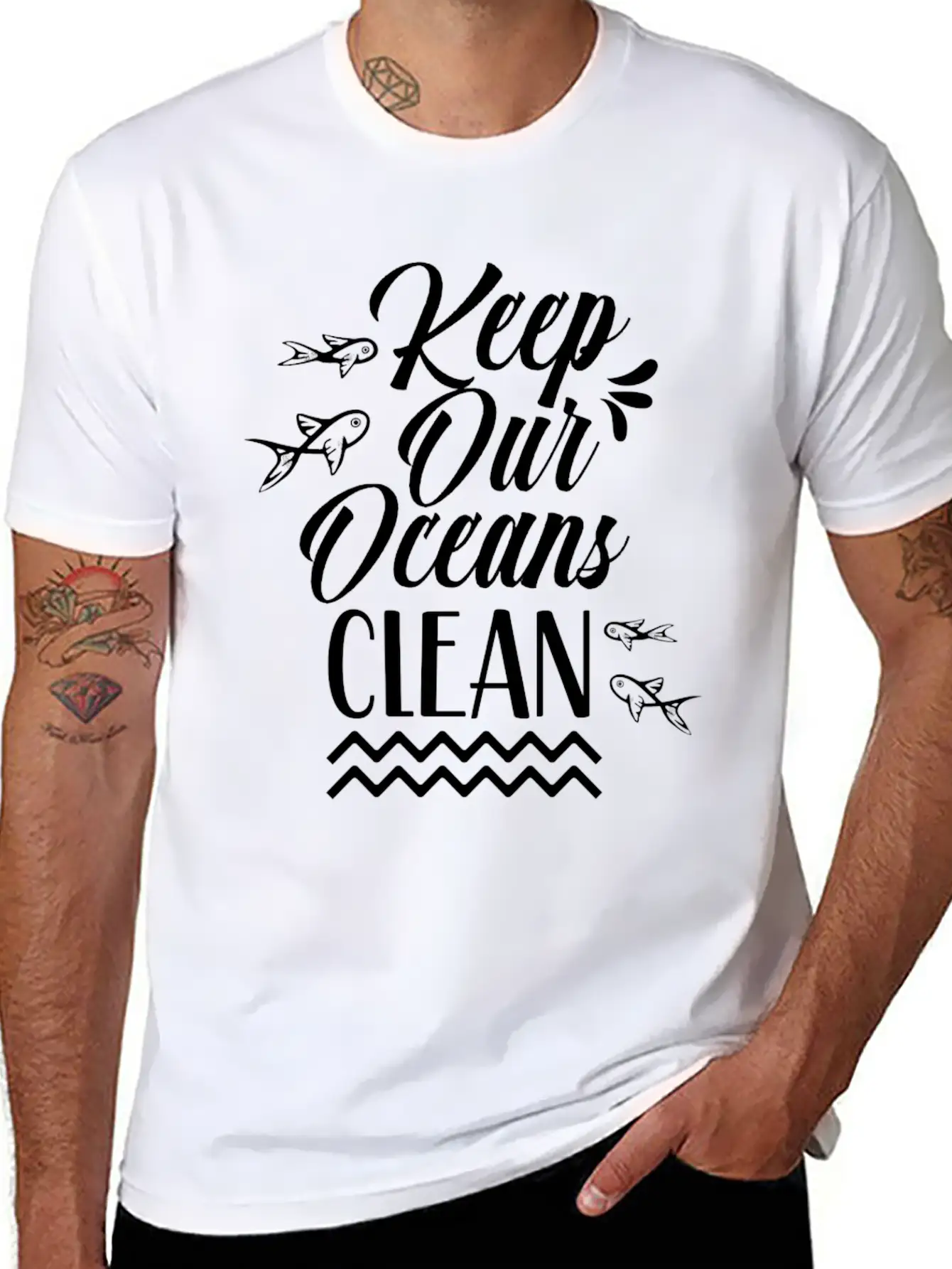Keep Our Oceans Clean Save Sea Ocean Protection Unisex Casual T-Shirt – Clean Design For Daily Comfort