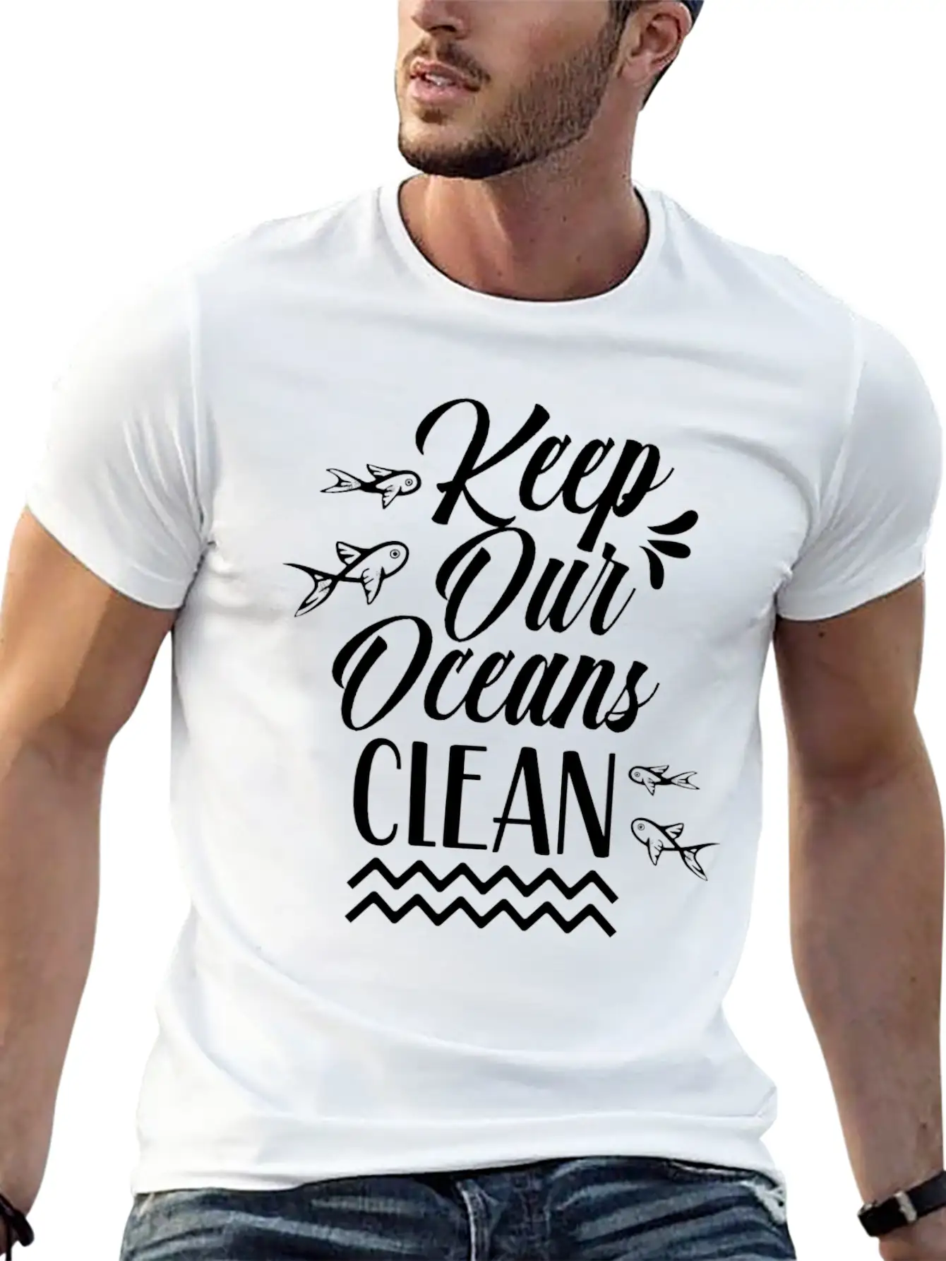 Keep Our Oceans Clean Save Sea Ocean Protection Unisex Casual T-Shirt – Clean Design For Daily Comfort