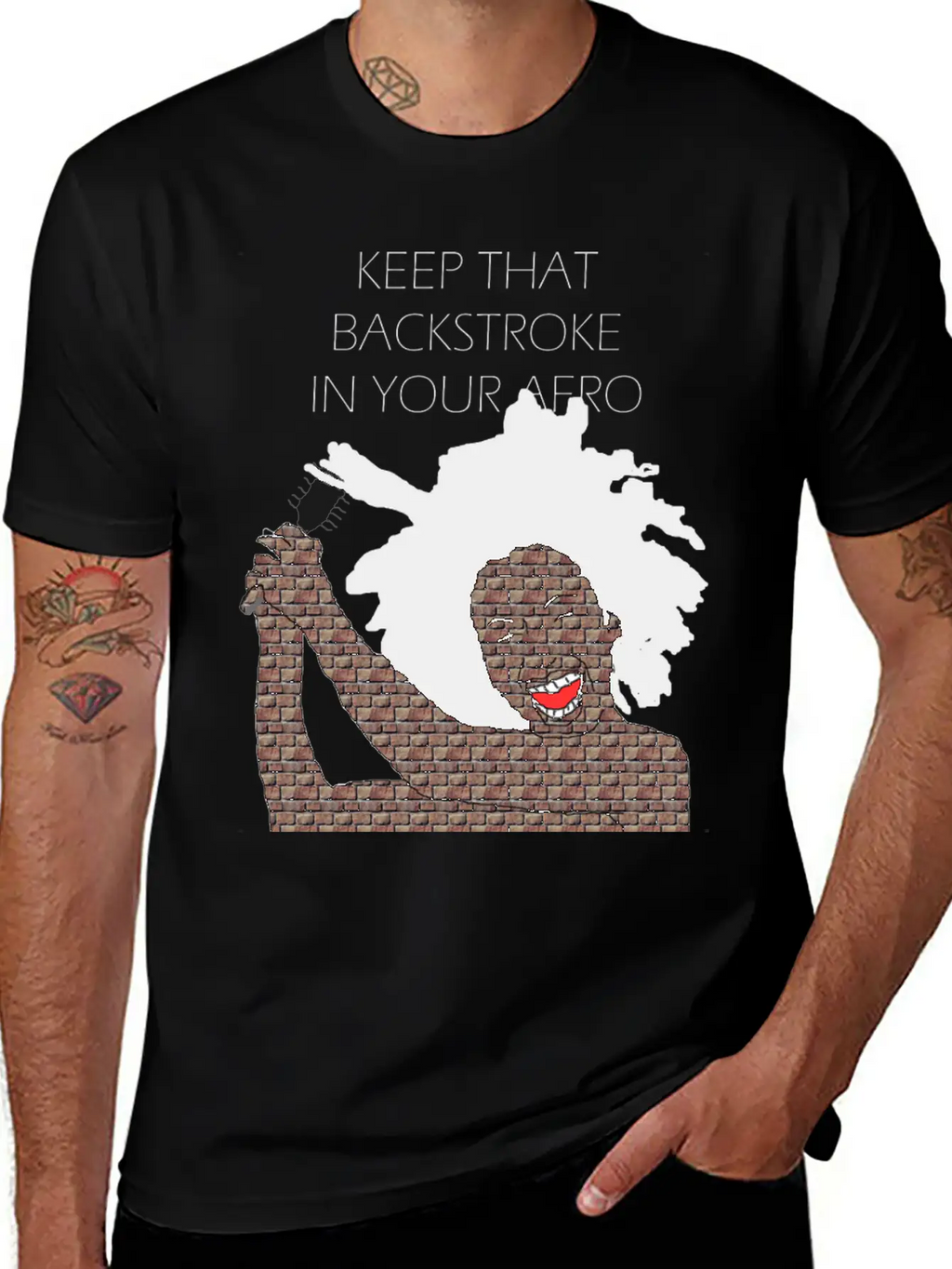 Keep That Backstroke In Your Afro Black Brick Girl Unisex Casual T-Shirt – Clean Design For Daily Comfort