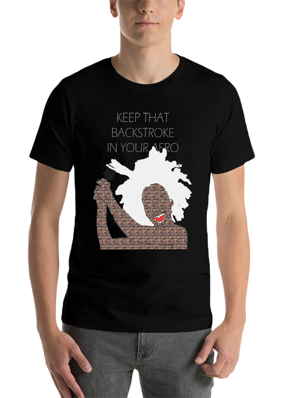 Keep That Backstroke In Your Afro Black Brick Girl Unisex Casual T-Shirt – Clean Design For Daily Comfort