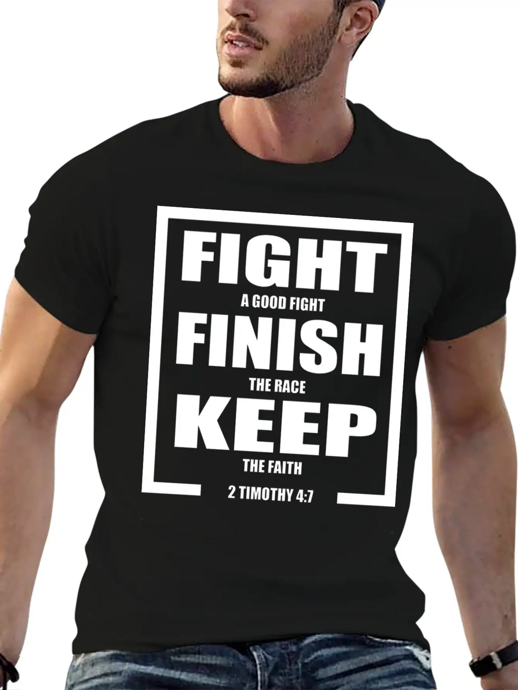 Keep The Faith Bible Verse Casual Graphic T-Shirt – Simple And Comfortable Daily Wear