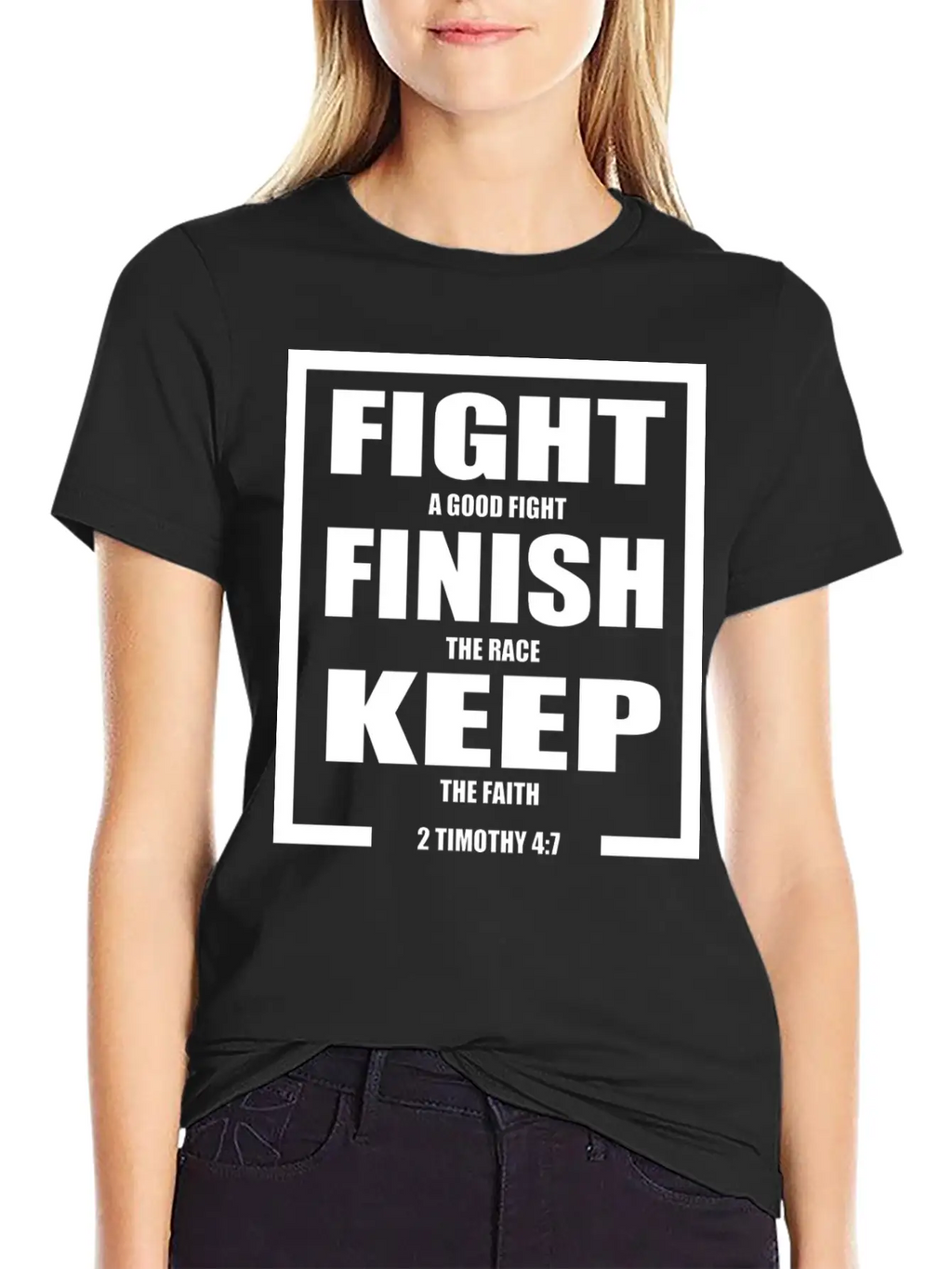 Keep The Faith Bible Verse Casual Graphic T-Shirt – Simple And Comfortable Daily Wear