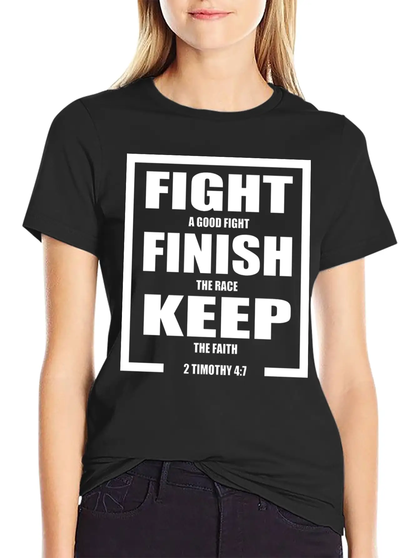 Keep The Faith Bible Verse Casual Graphic T-Shirt – Simple And Comfortable Daily Wear