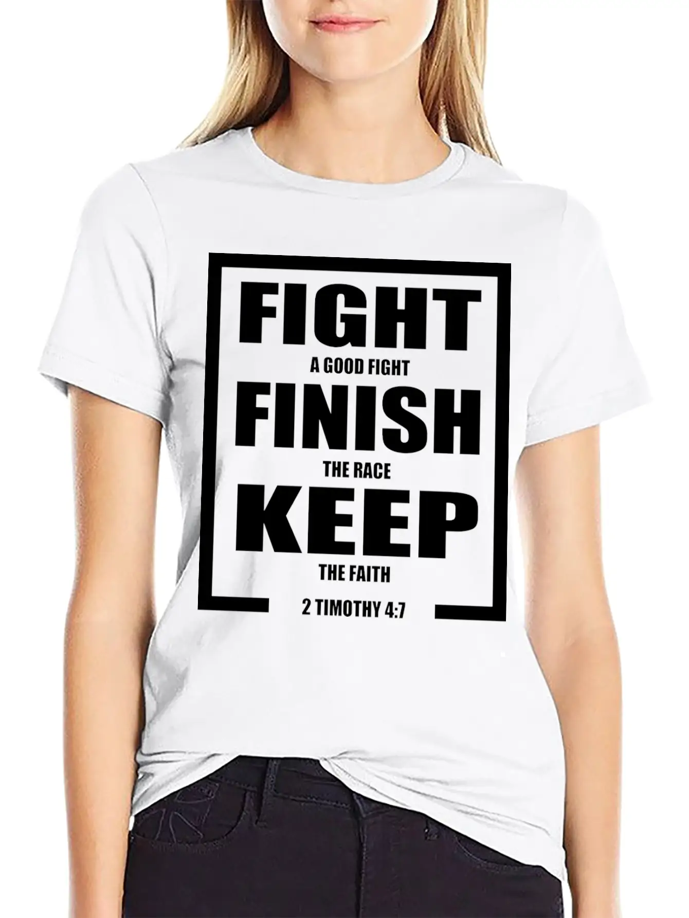 Keep The Faith Bible Verse Casual Graphic T-Shirt – Simple And Comfortable Daily Wear