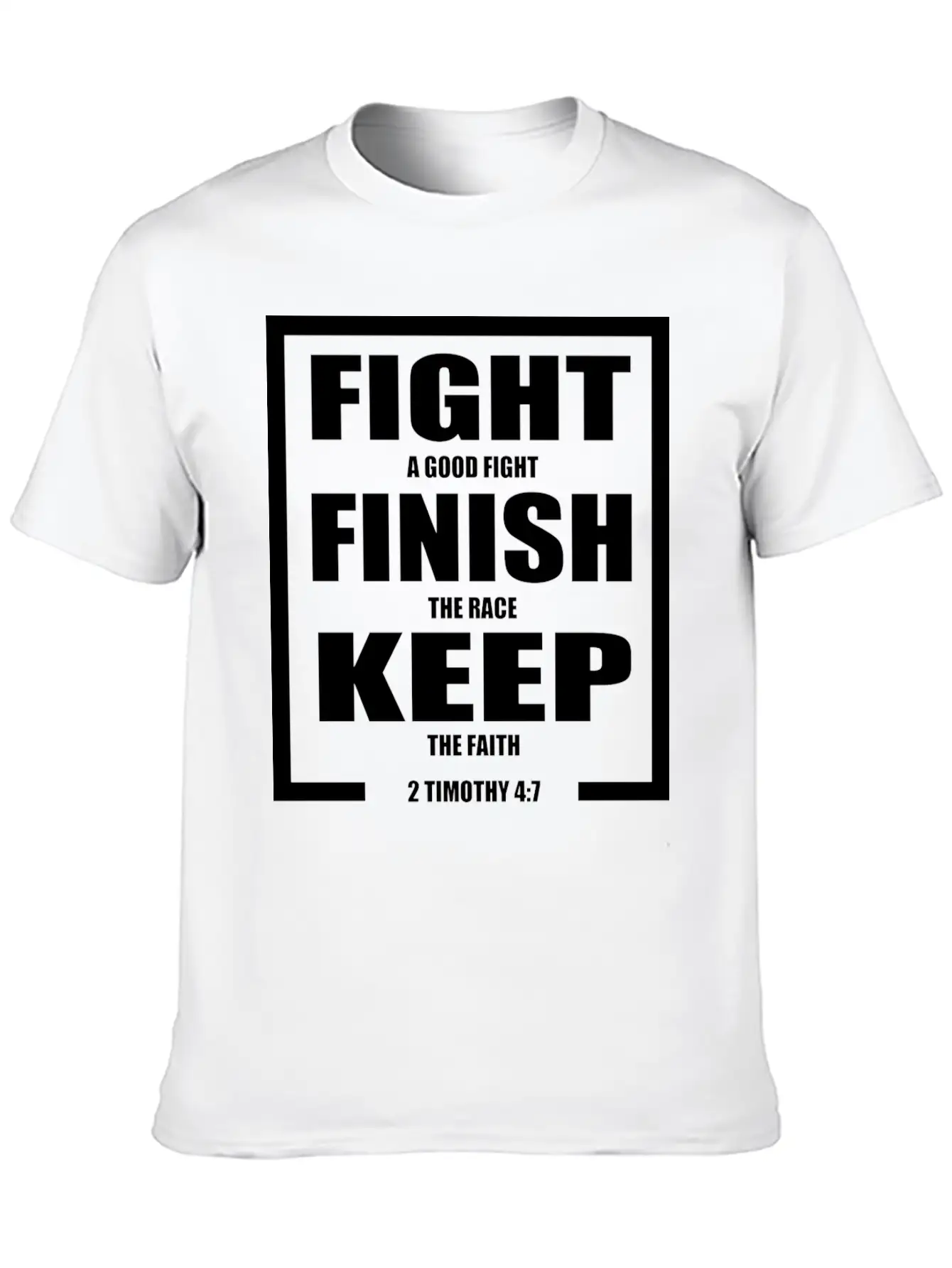 Keep The Faith Bible Verse Casual Graphic T-Shirt – Simple And Comfortable Daily Wear