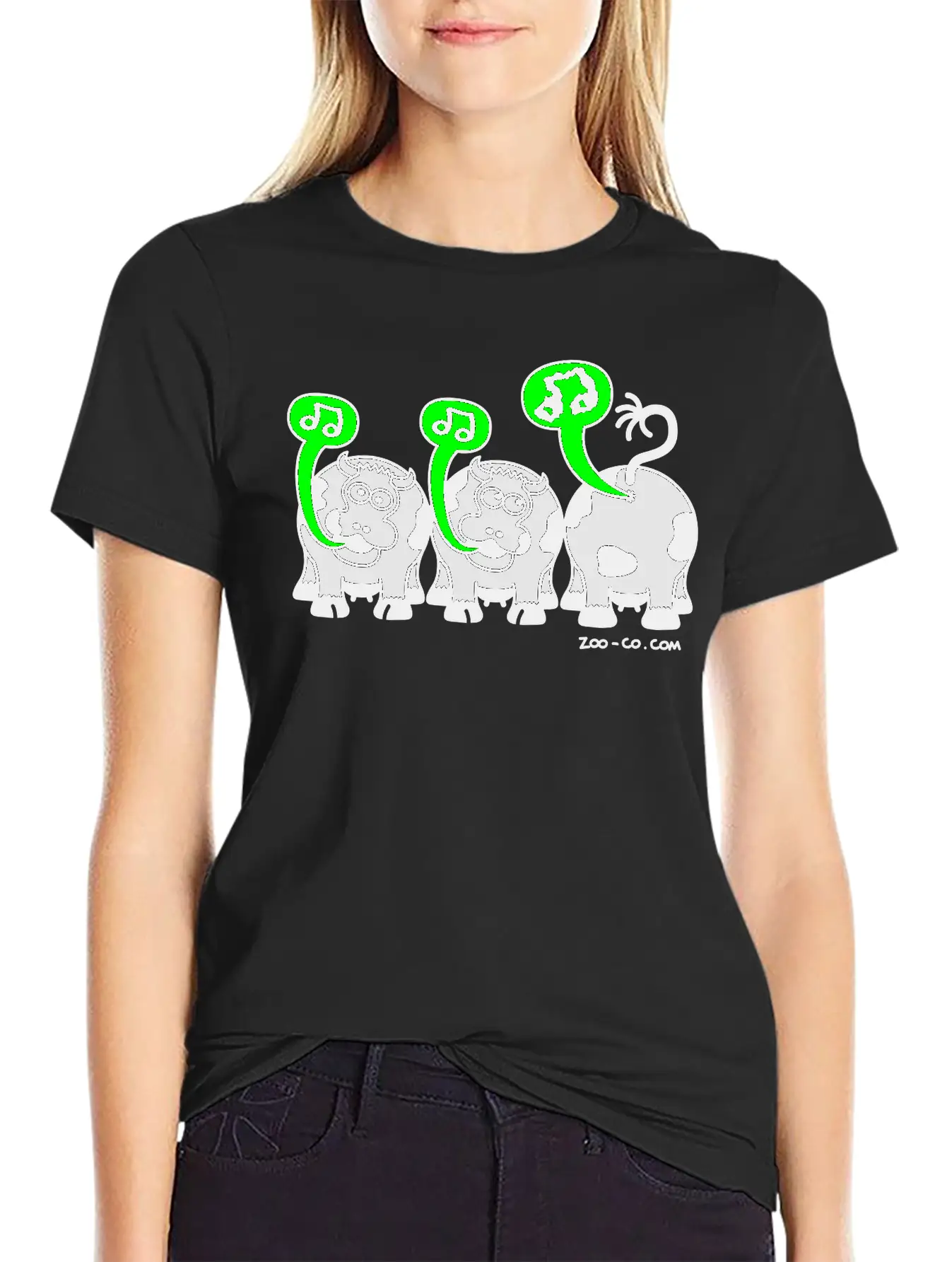 Kelly Green Singing Cows Women's T-Shirts Stylish Everyday T-Shirt – Unisex Basic Cotton Tee
