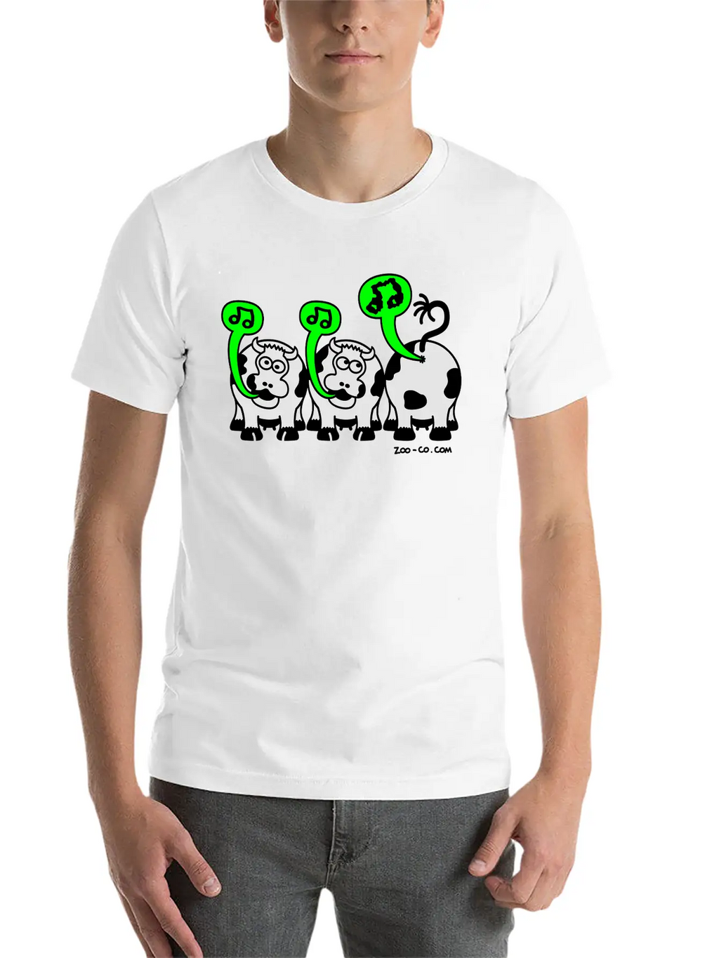 Kelly Green Singing Cows Women's T-Shirts Stylish Everyday T-Shirt – Unisex Basic Cotton Tee