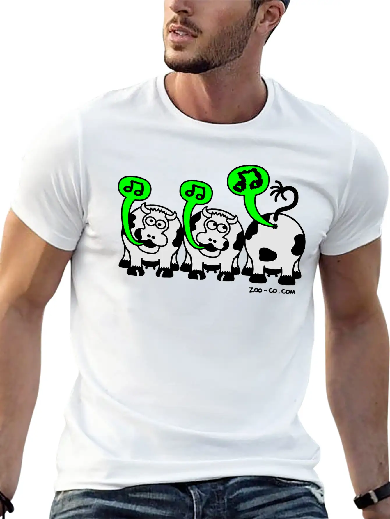 Kelly Green Singing Cows Women's T-Shirts Stylish Everyday T-Shirt – Unisex Basic Cotton Tee