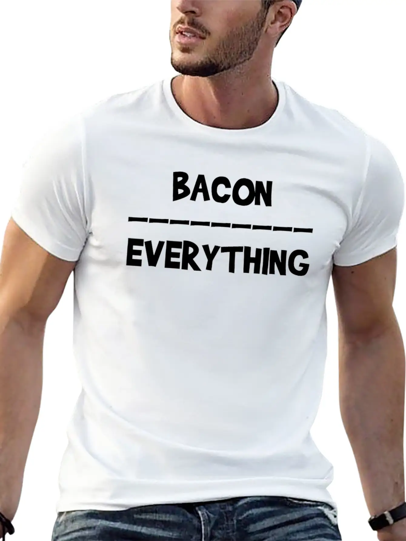 Keto Bacon Over Everything Bacon Lover Keto Unisex Short Sleeve Soft Cotton T-Shirt – Casual Everyday Wear