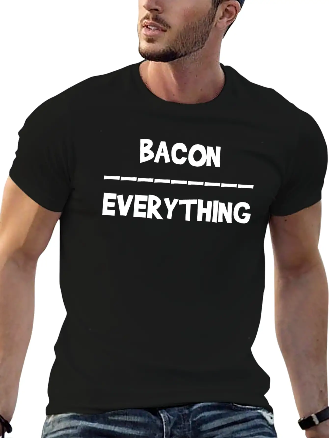 Keto Bacon Over Everything Bacon Lover Keto Unisex Short Sleeve Soft Cotton T-Shirt – Casual Everyday Wear