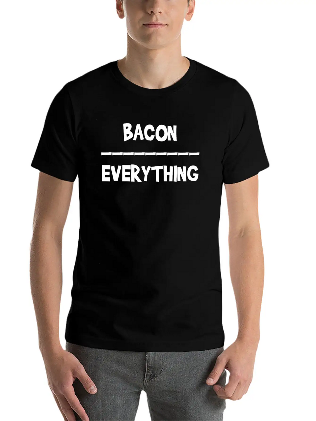 Keto Bacon Over Everything Bacon Lover Keto Unisex Short Sleeve Soft Cotton T-Shirt – Casual Everyday Wear