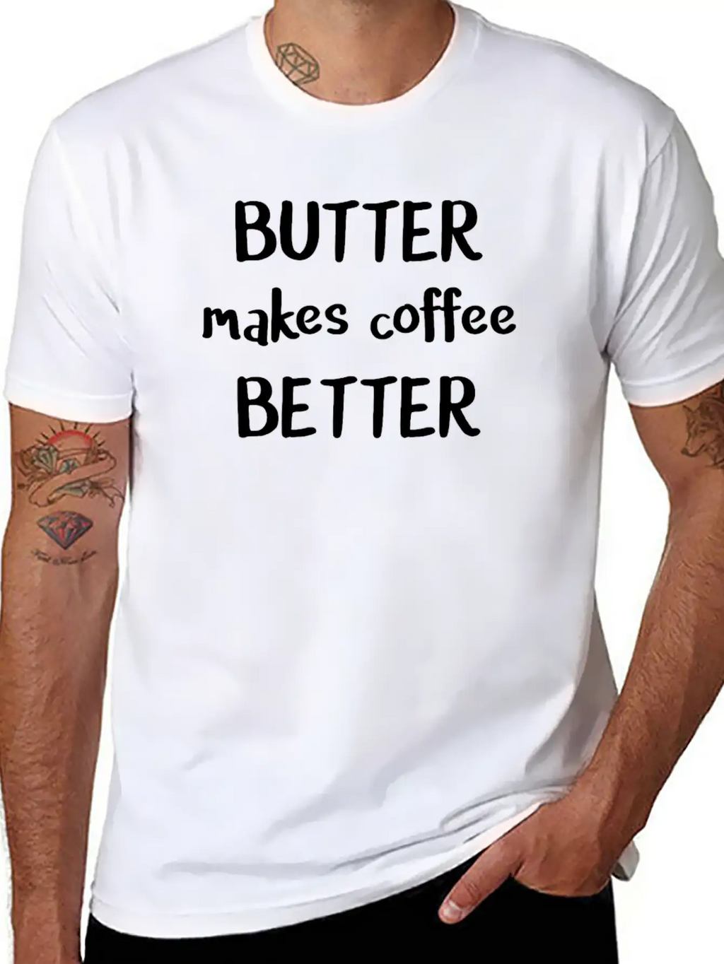 Keto Butter Makes Coffee Better Funny Keto Breathable Soft Cotton T-Shirt – Timeless Casual Look