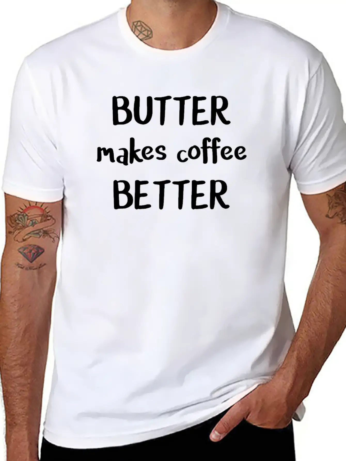 Keto Butter Makes Coffee Better Funny Keto Breathable Soft Cotton T-Shirt – Timeless Casual Look