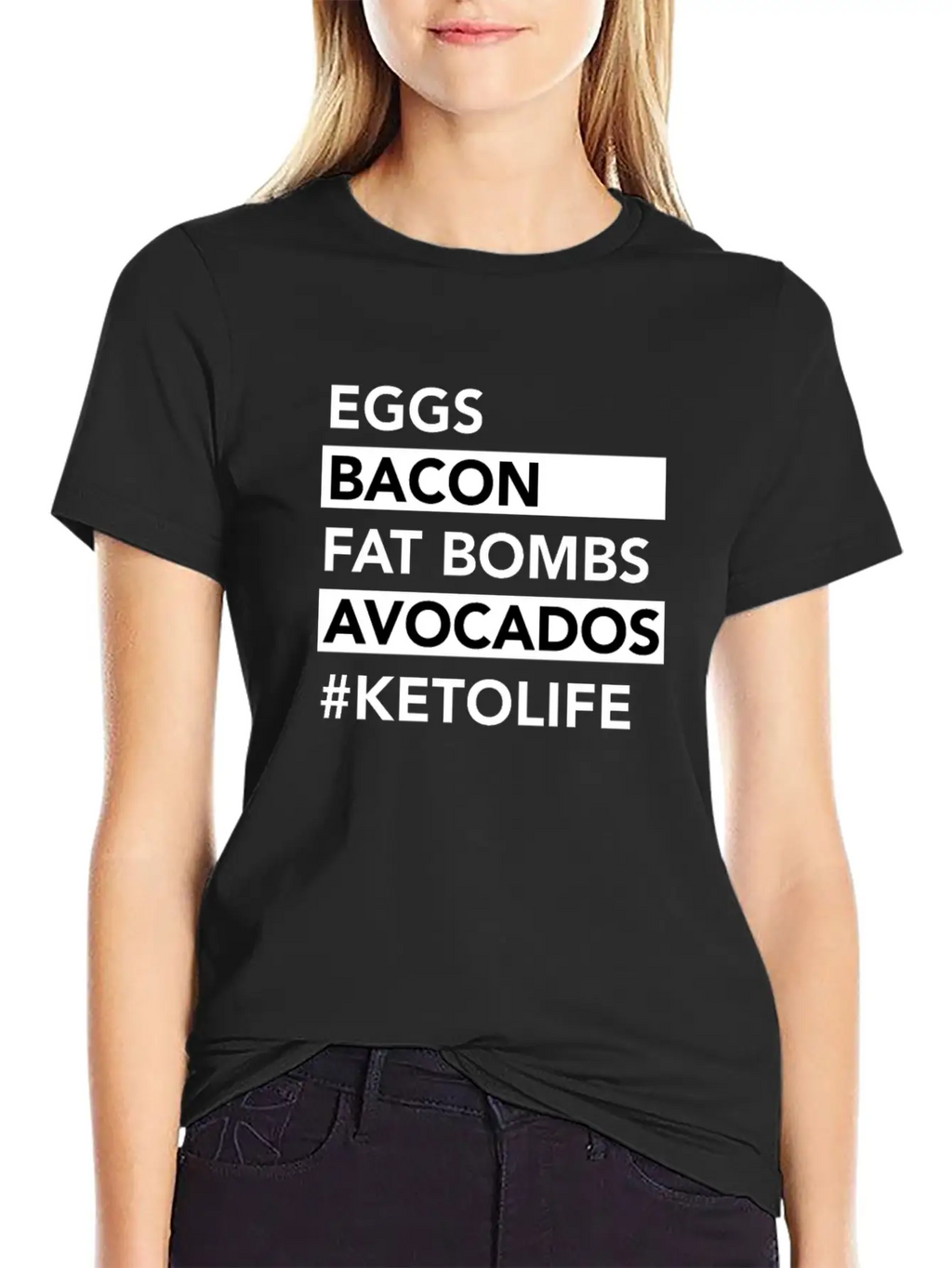 Keto Diet Ketogenic Food Bacon Eggs Avocados Low Unisex Casual T-Shirt – Clean Design For Daily Comfort