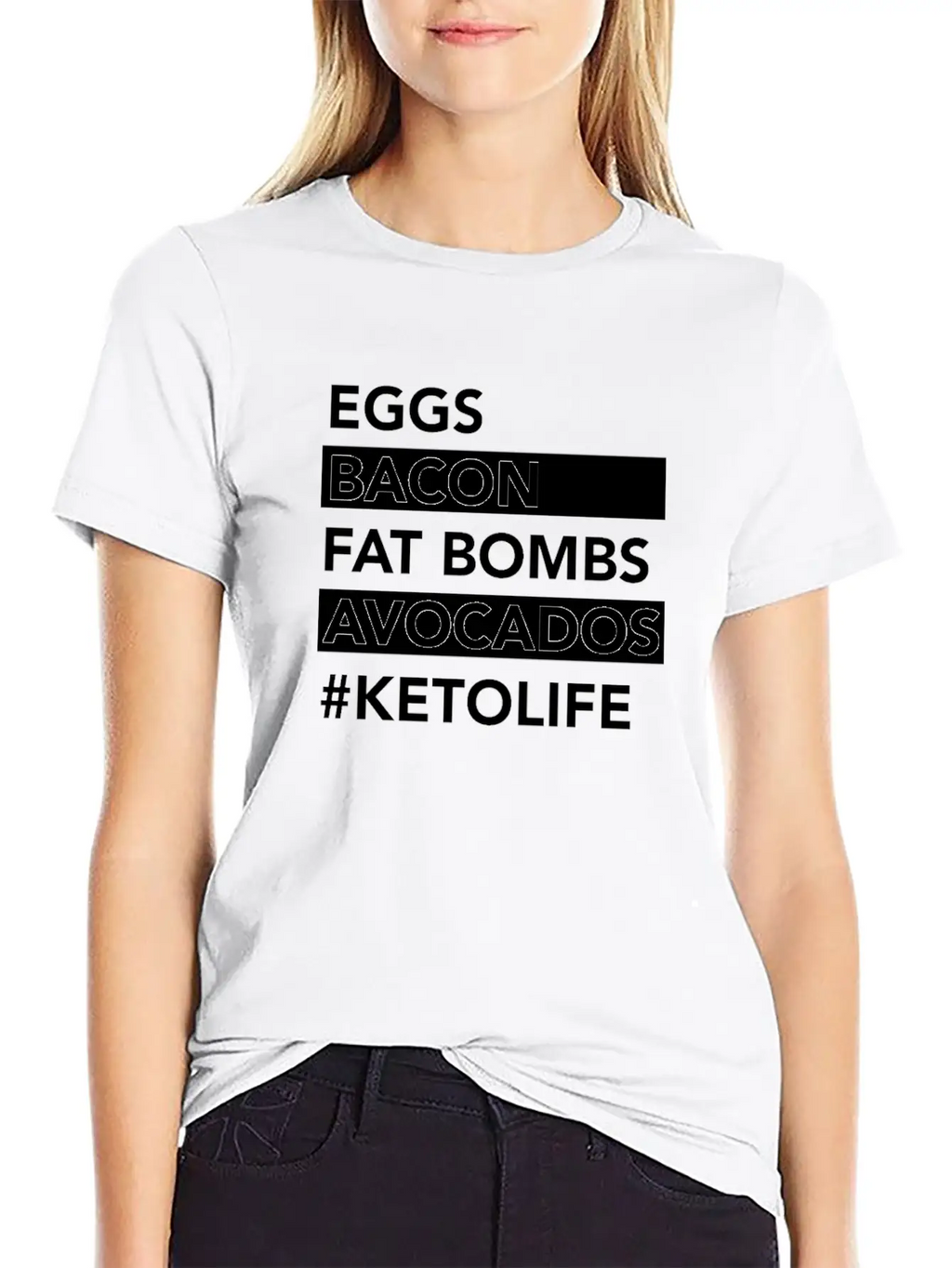 Keto Diet Ketogenic Food Bacon Eggs Avocados Low Unisex Casual T-Shirt – Clean Design For Daily Comfort