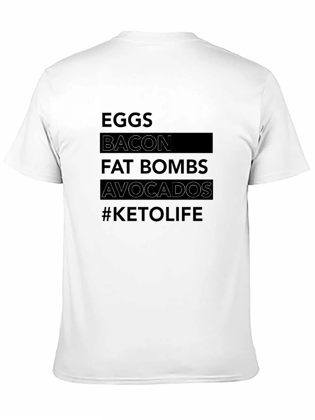 Keto Diet Ketogenic Food Bacon Eggs Avocados Low Unisex Casual T-Shirt – Clean Design For Daily Comfort