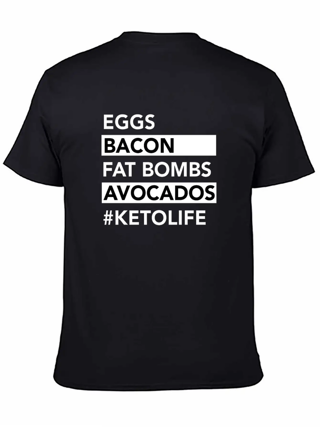 Keto Diet Ketogenic Food Bacon Eggs Avocados Low Unisex Casual T-Shirt – Clean Design For Daily Comfort