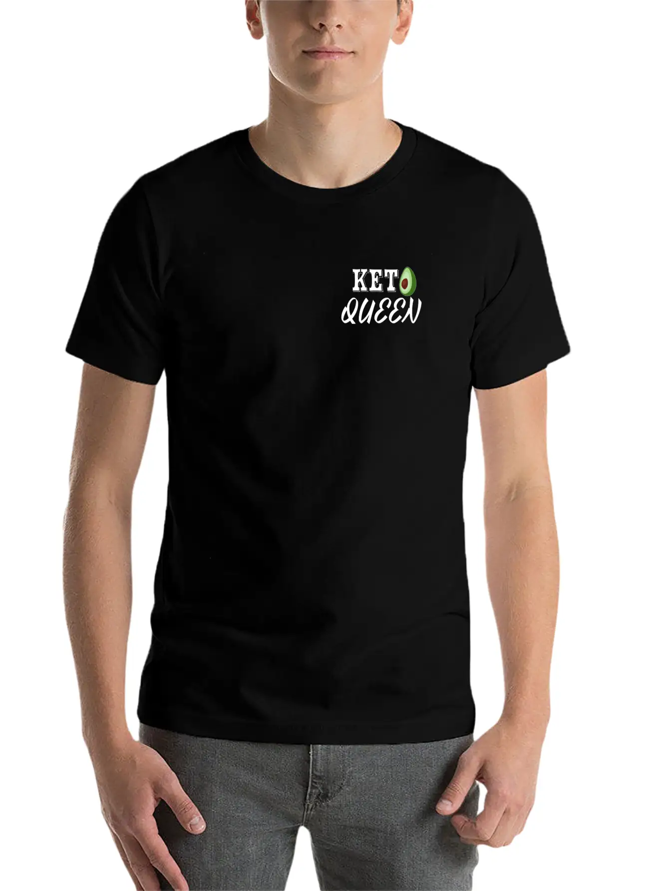 Keto Queen With Avocado Unisex Casual T-Shirt – Clean Design For Daily Comfort