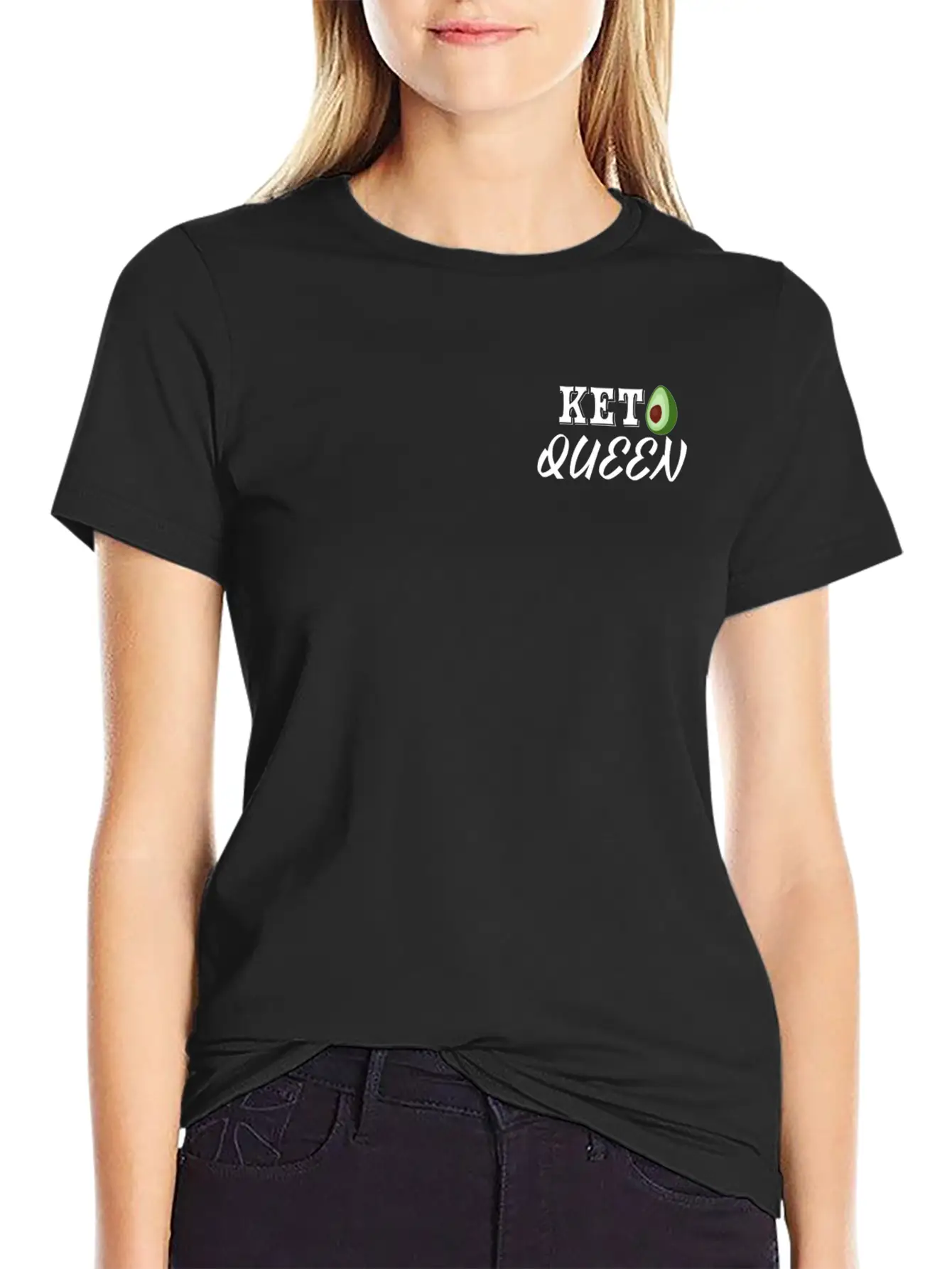 Keto Queen With Avocado Unisex Casual T-Shirt – Clean Design For Daily Comfort
