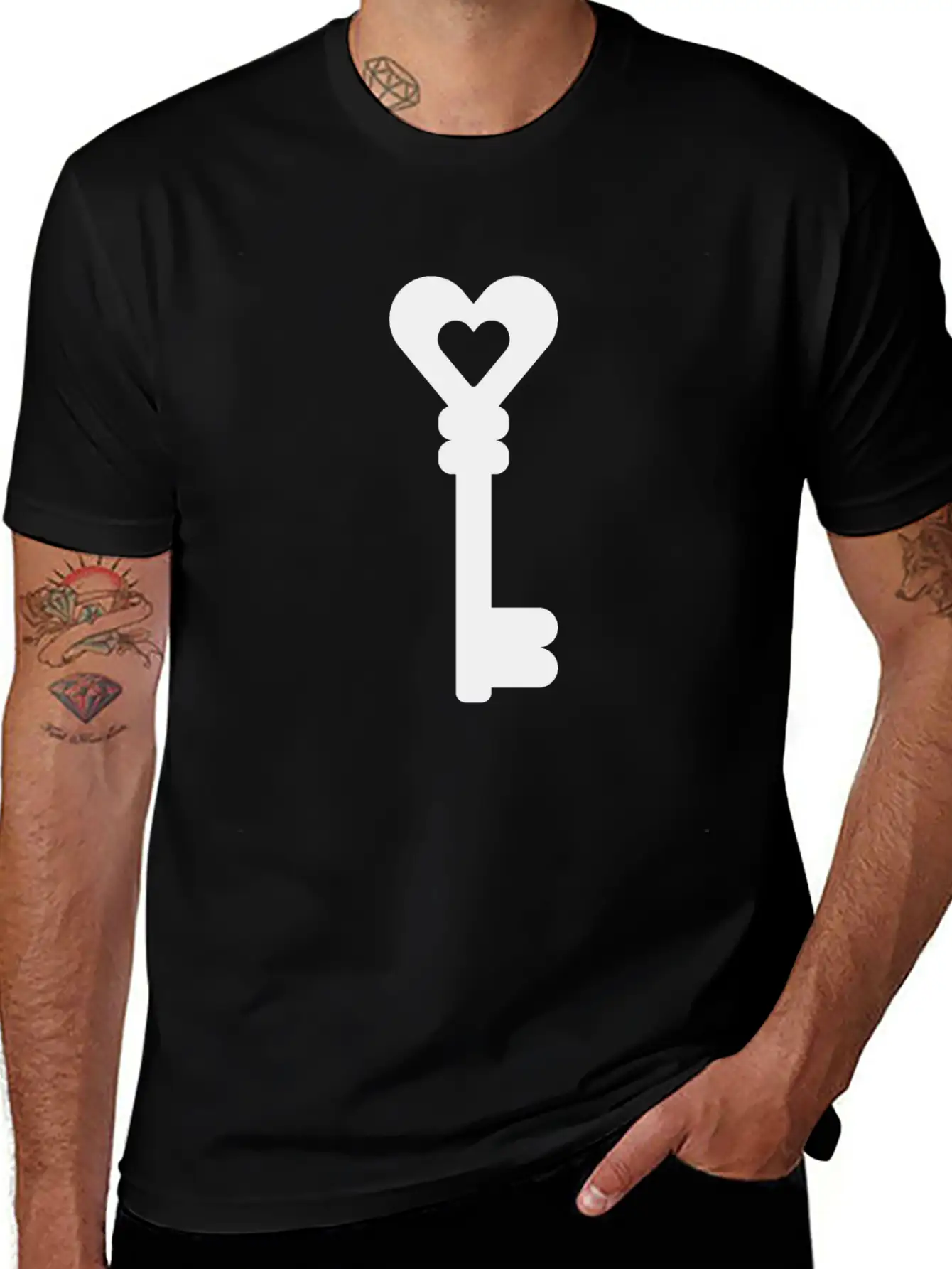 Key With Heart Classic Fit Graphic Tee For Daily Comfort – Unisex Cotton Shirt