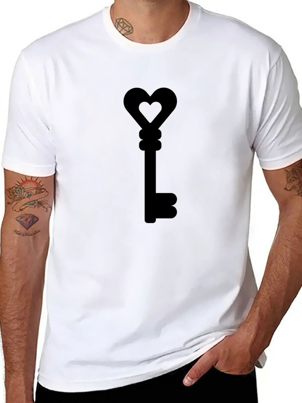 Key With Heart Classic Fit Graphic Tee For Daily Comfort – Unisex Cotton Shirt