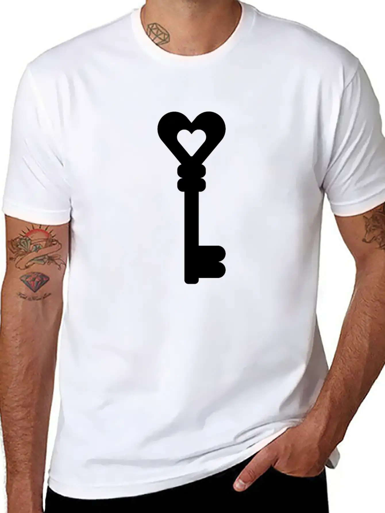 Key With Heart Classic Fit Graphic Tee For Daily Comfort – Unisex Cotton Shirt
