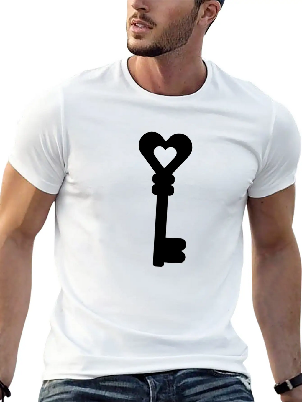 Key With Heart Classic Fit Graphic Tee For Daily Comfort – Unisex Cotton Shirt