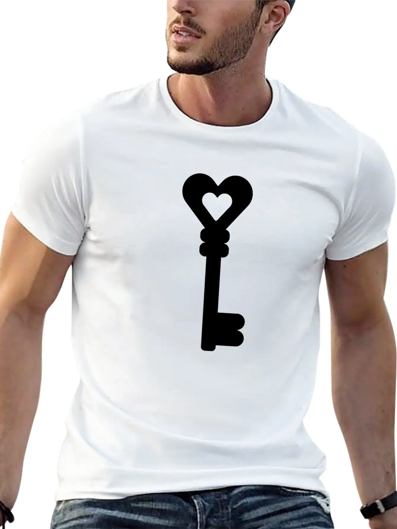 Key With Heart Classic Fit Graphic Tee For Daily Comfort – Unisex Cotton Shirt