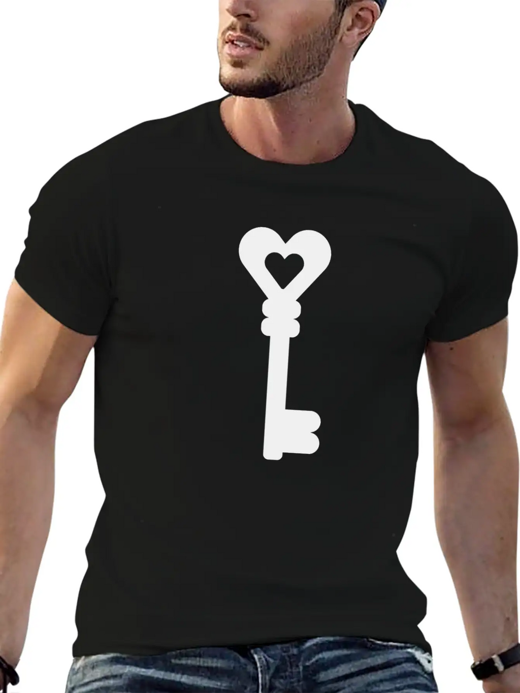 Key With Heart Classic Fit Graphic Tee For Daily Comfort – Unisex Cotton Shirt