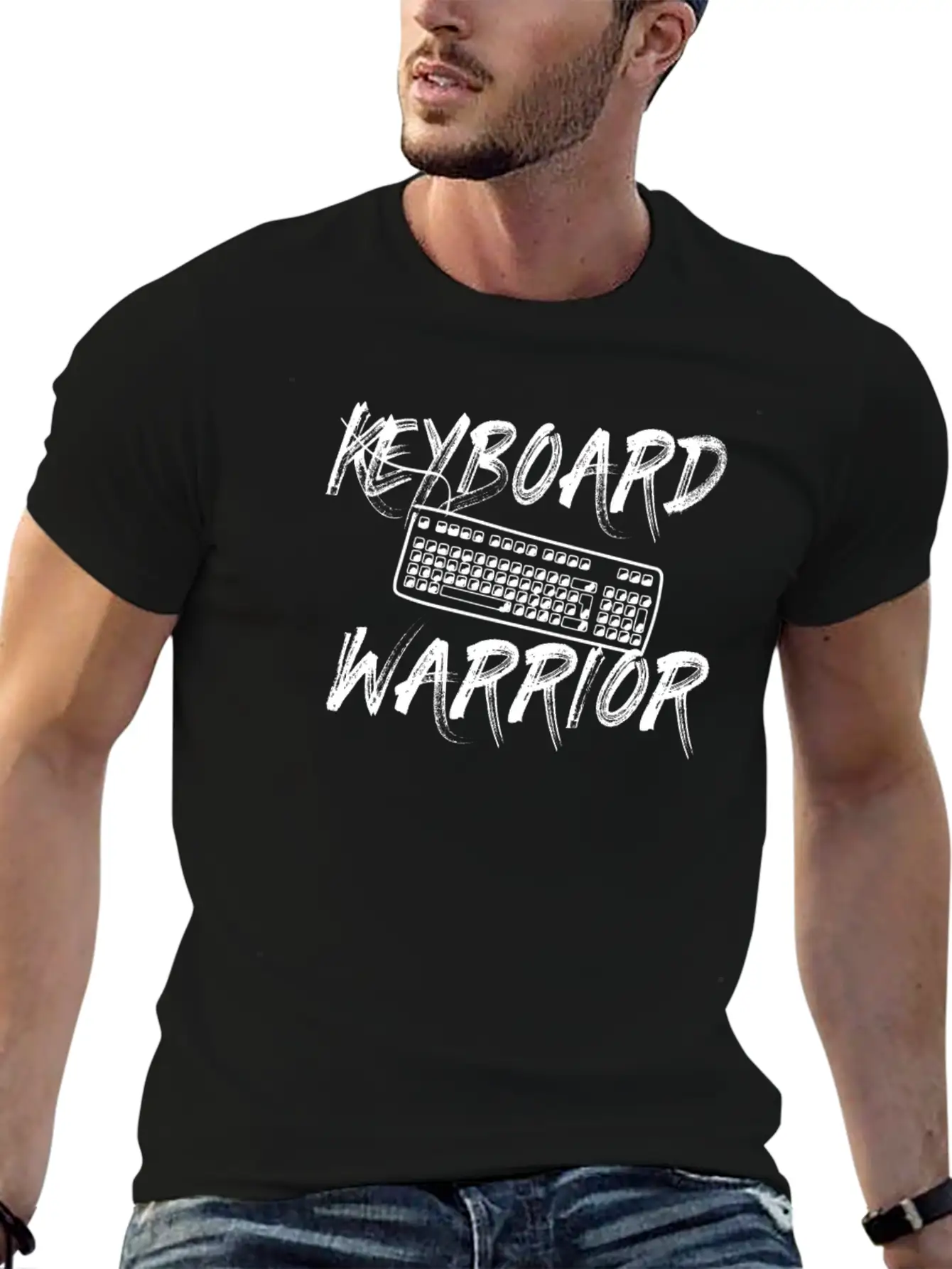 Keyboard Warrior Gamer Internet Social Media Gift Unisex Casual T-Shirt – Clean Design For Daily Comfort