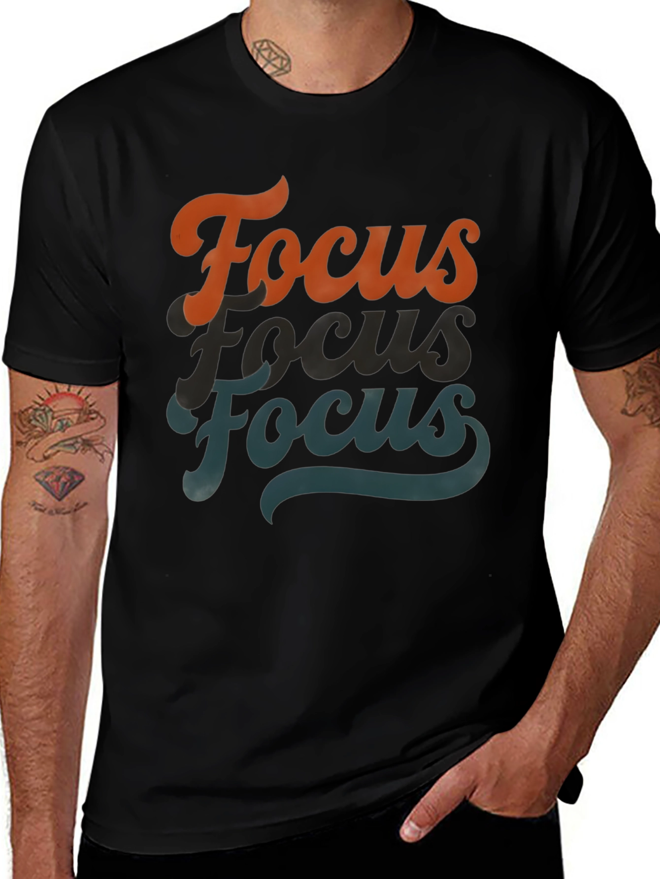 Focus Retro Graphic Tee - Black T-Shirt