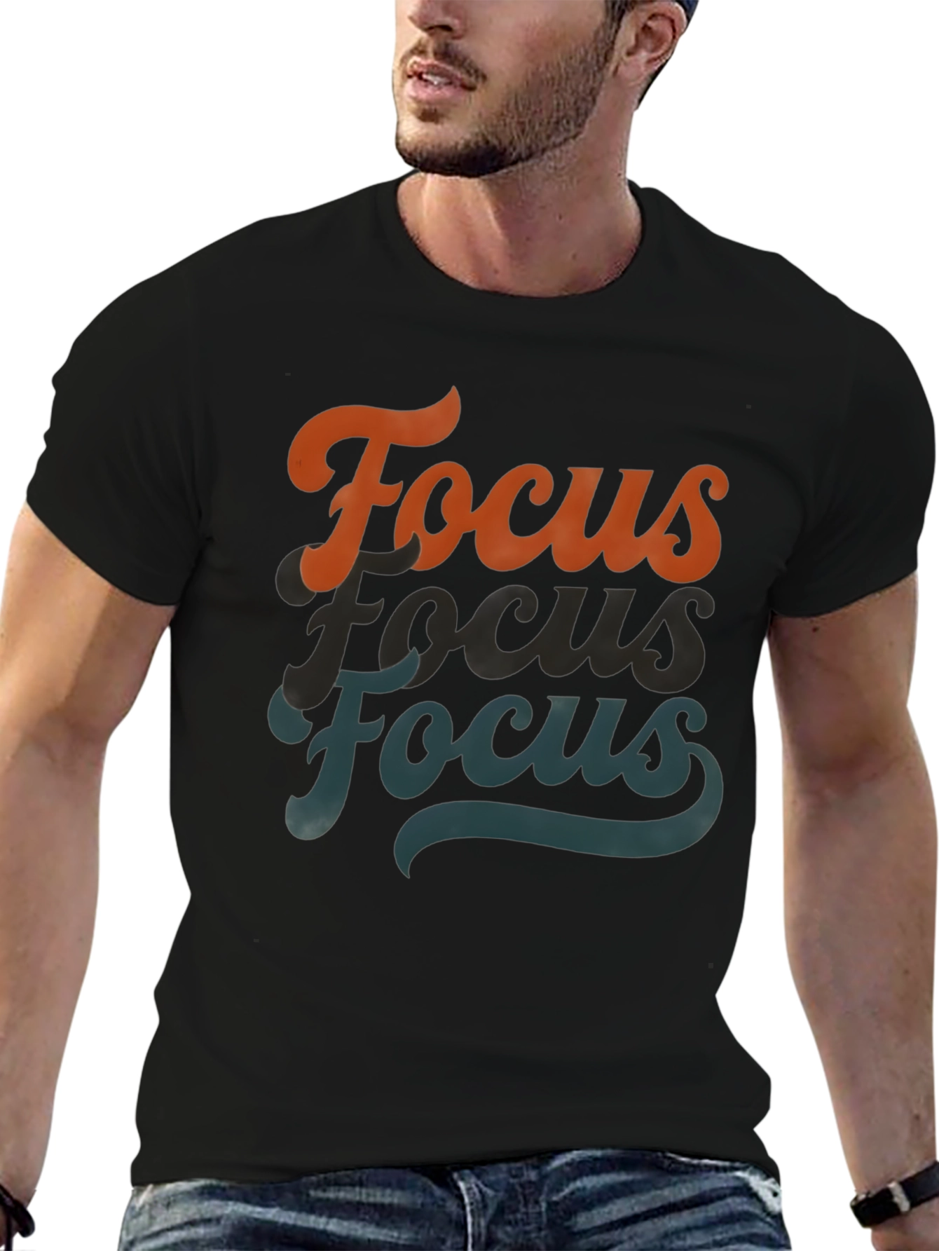 Focus Retro Graphic Tee - Black T-Shirt