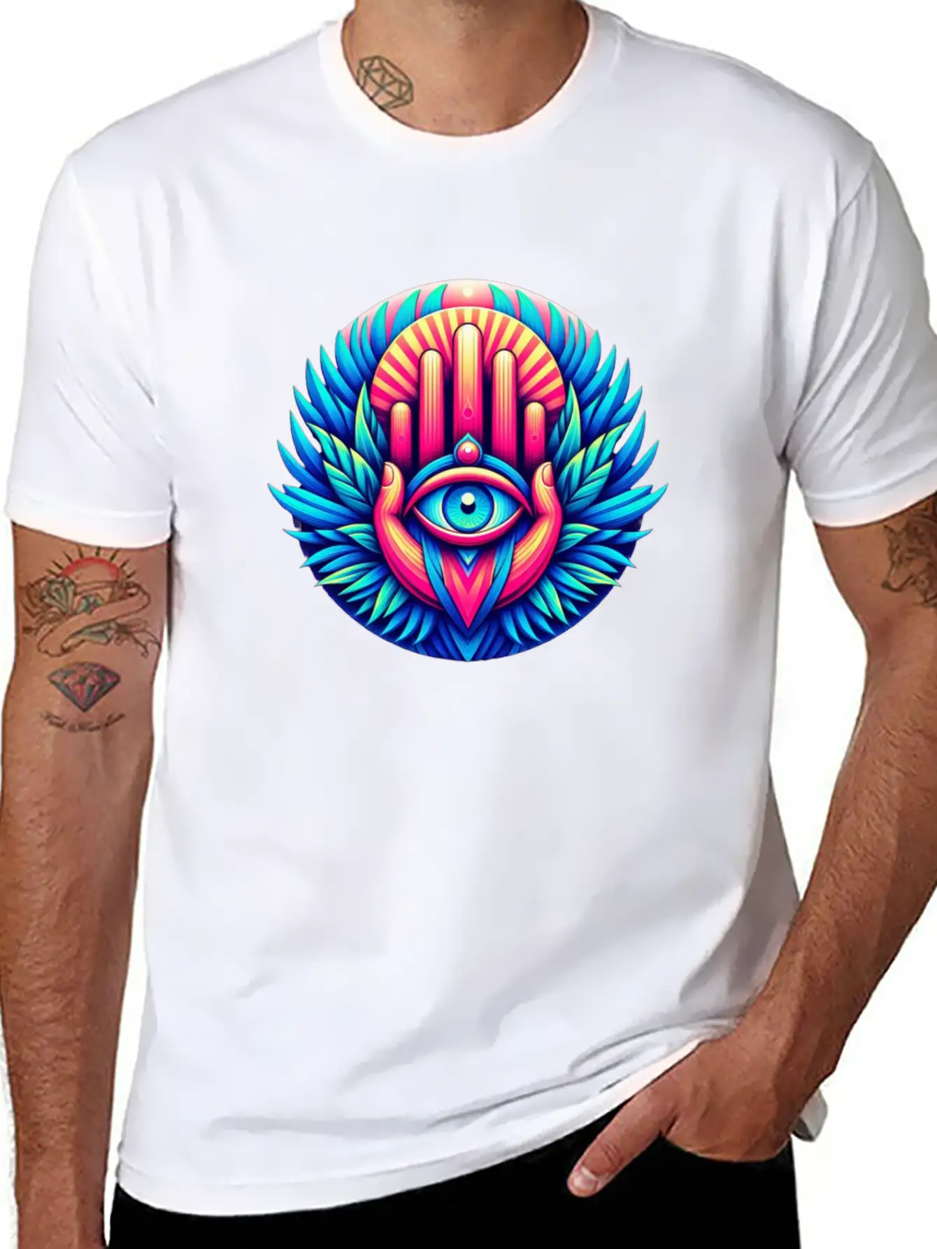 Khmissa Vibration Unisex Short Sleeve Soft Cotton T-Shirt – Casual Everyday Wear