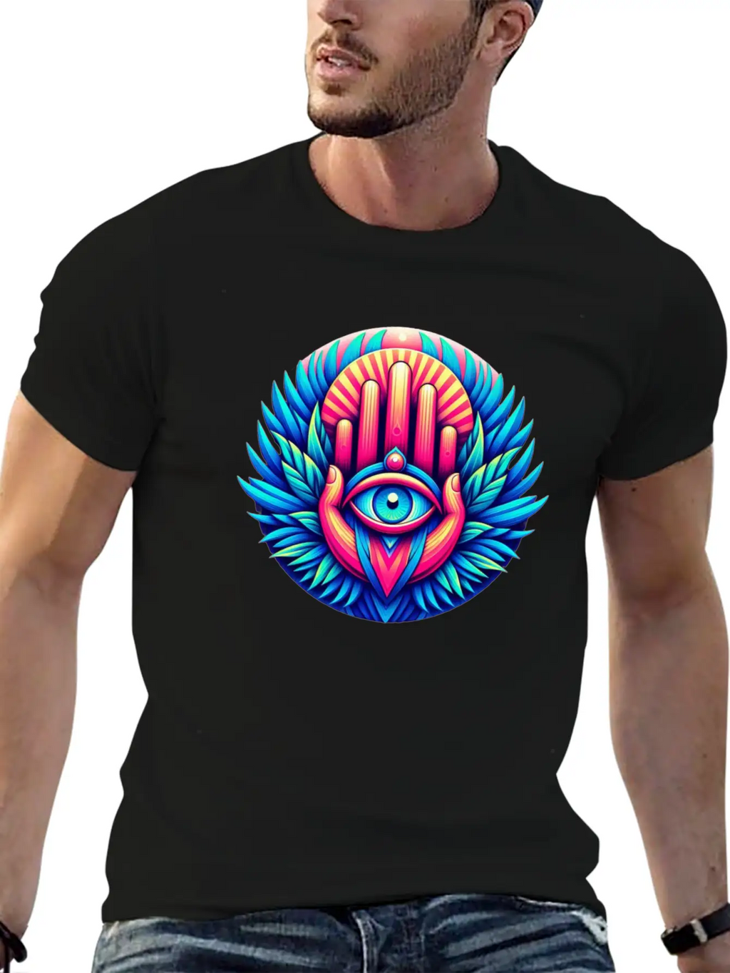 Khmissa Vibration Unisex Short Sleeve Soft Cotton T-Shirt – Casual Everyday Wear