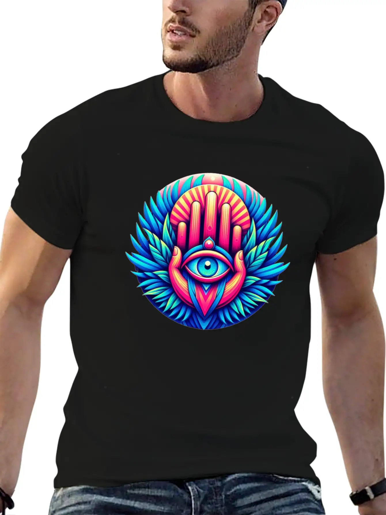 Khmissa Vibration Unisex Short Sleeve Soft Cotton T-Shirt – Casual Everyday Wear